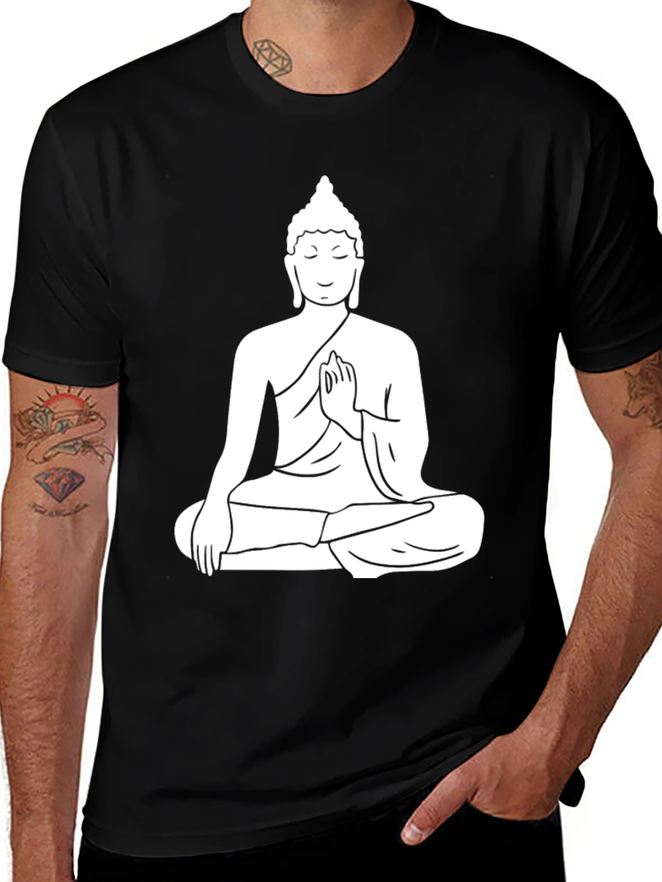 Buddha Graphic Tee - Black Relaxed Fit T-Shirt