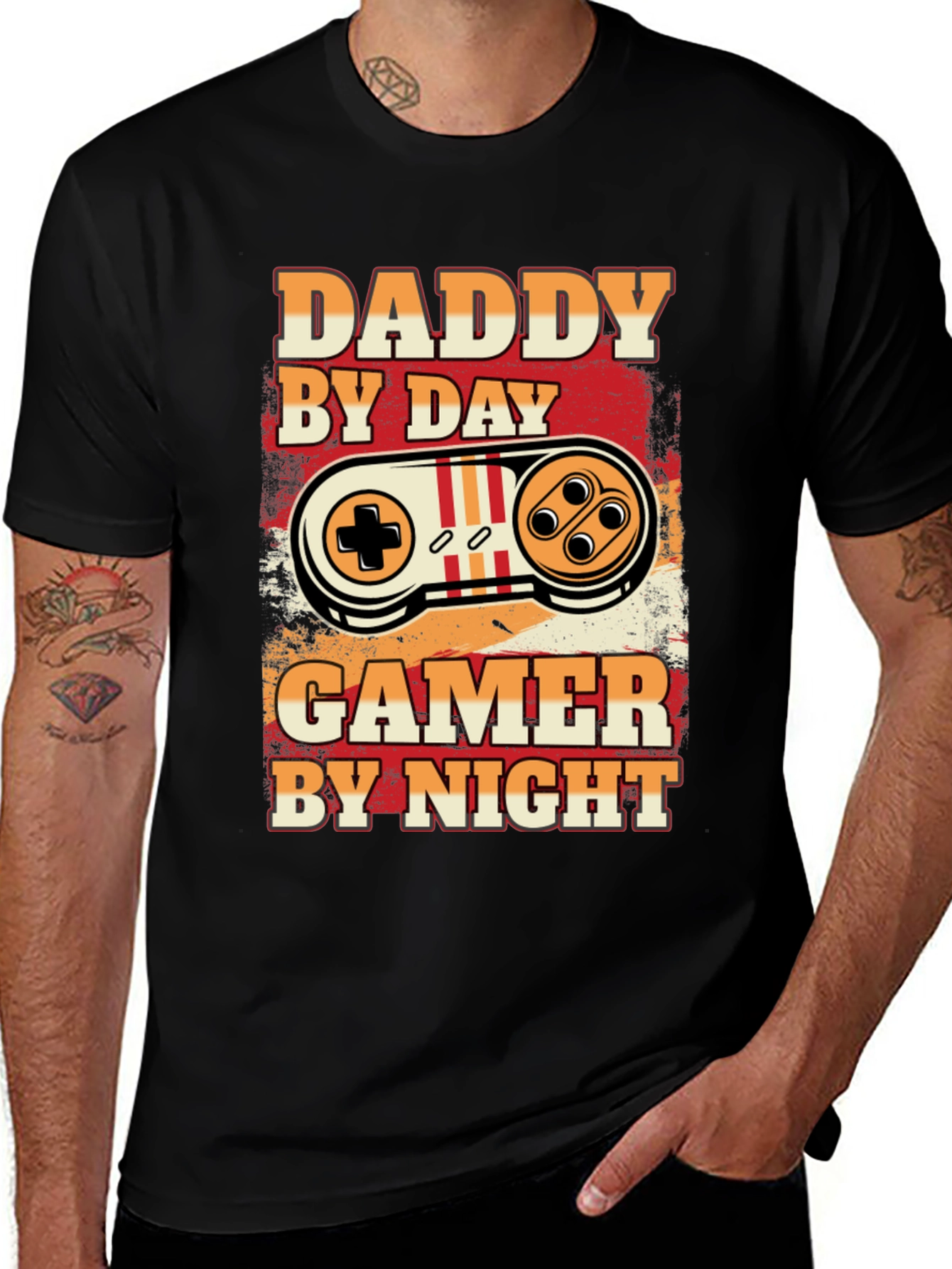Variant 14 of Daddy By Day Gamer By Night Graphic Tee