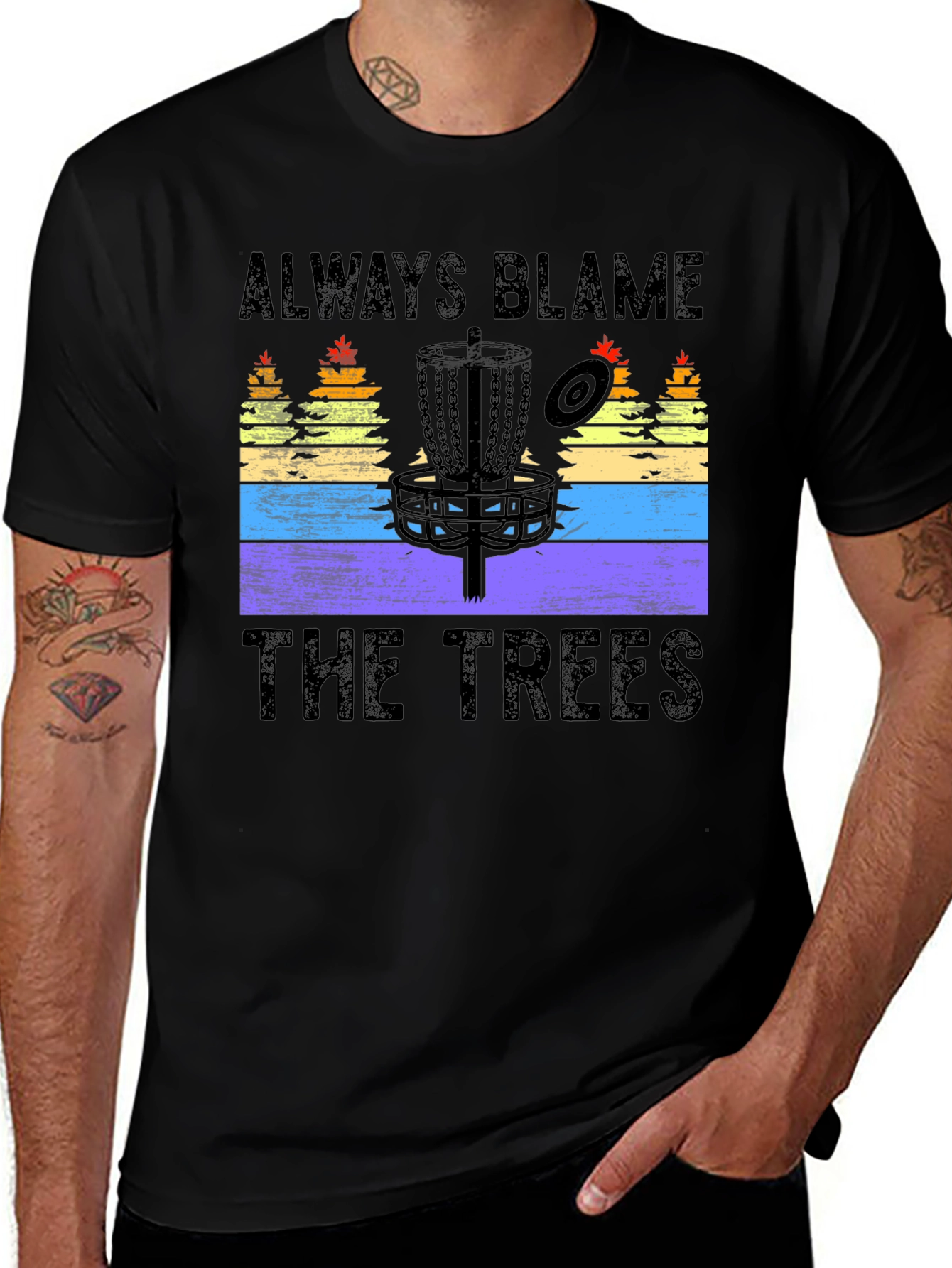 Variant 17 of Always Blame The Trees Disc Golf T-Shirt