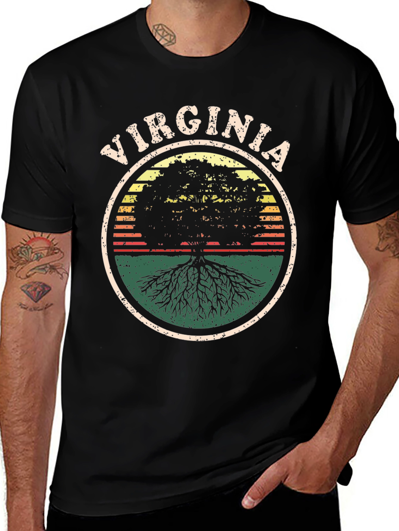 Virginia Tree Graphic Tee - Retro Style