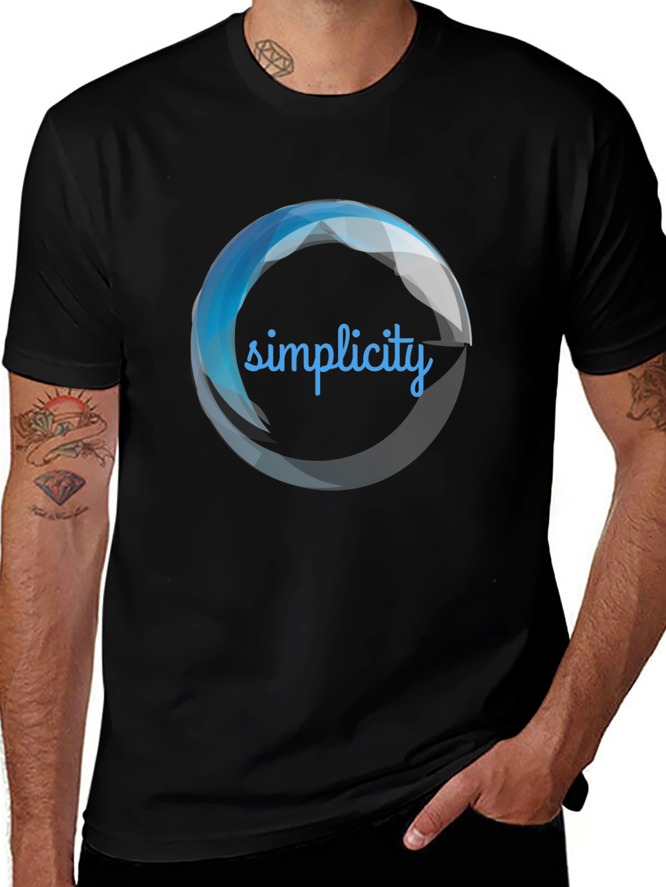 Simplicity Graphic Black T-Shirt for Men