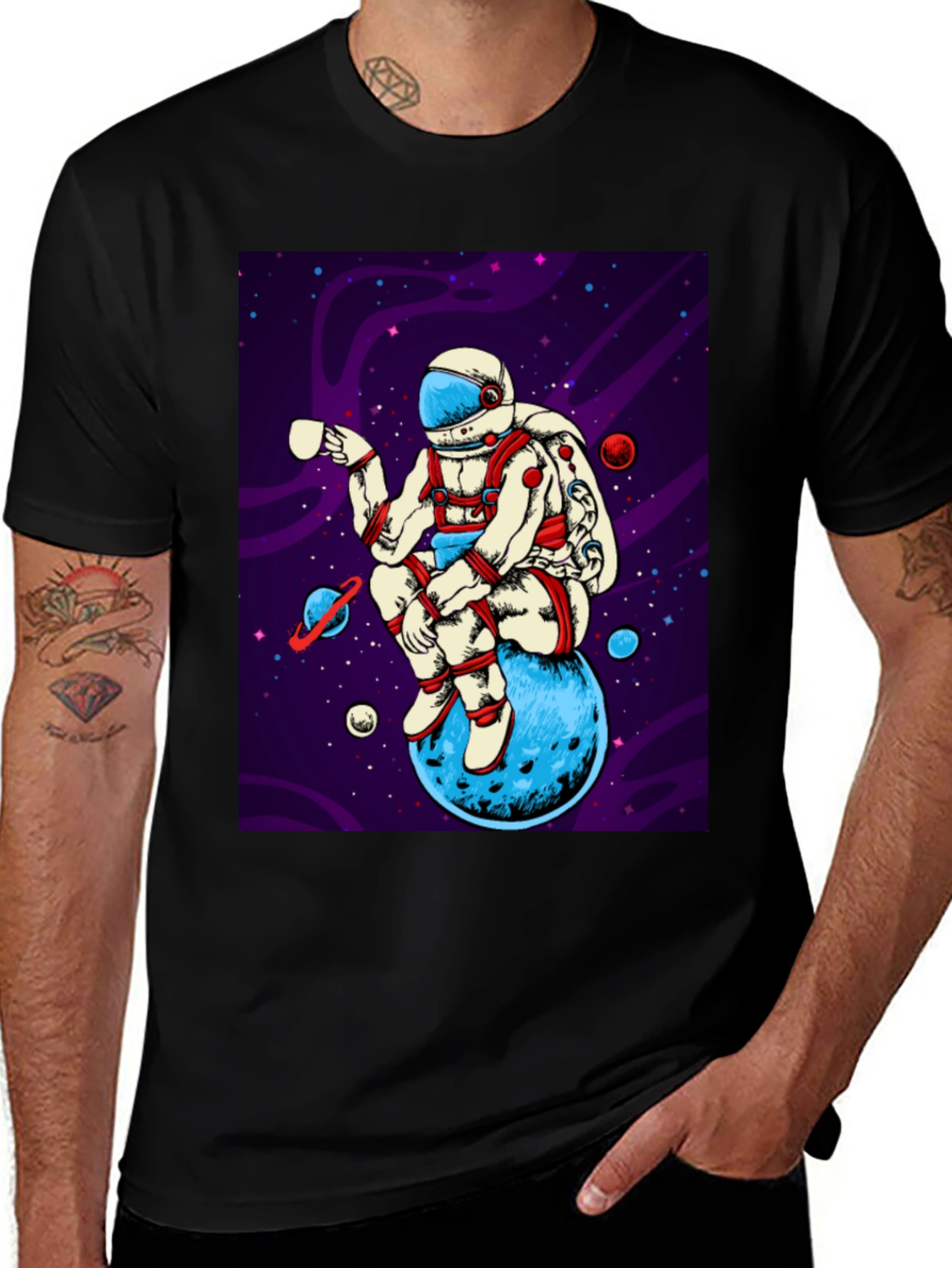 Variant 26 of Astronaut on Planet Black T-Shirt