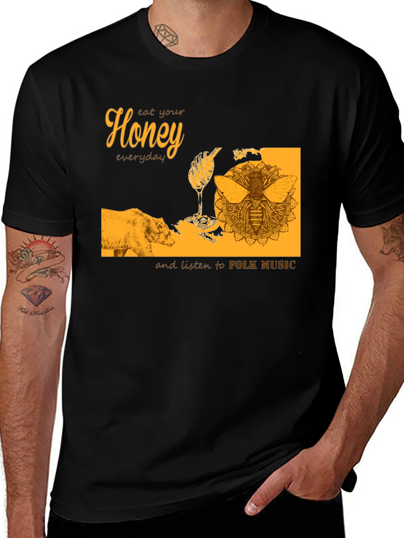 Honey Bear Folk Music T-Shirt