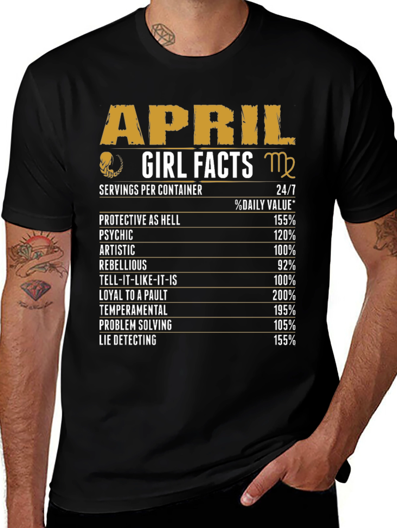 April Girl Facts T-Shirt - Zodiac Virgo Birthday Tee