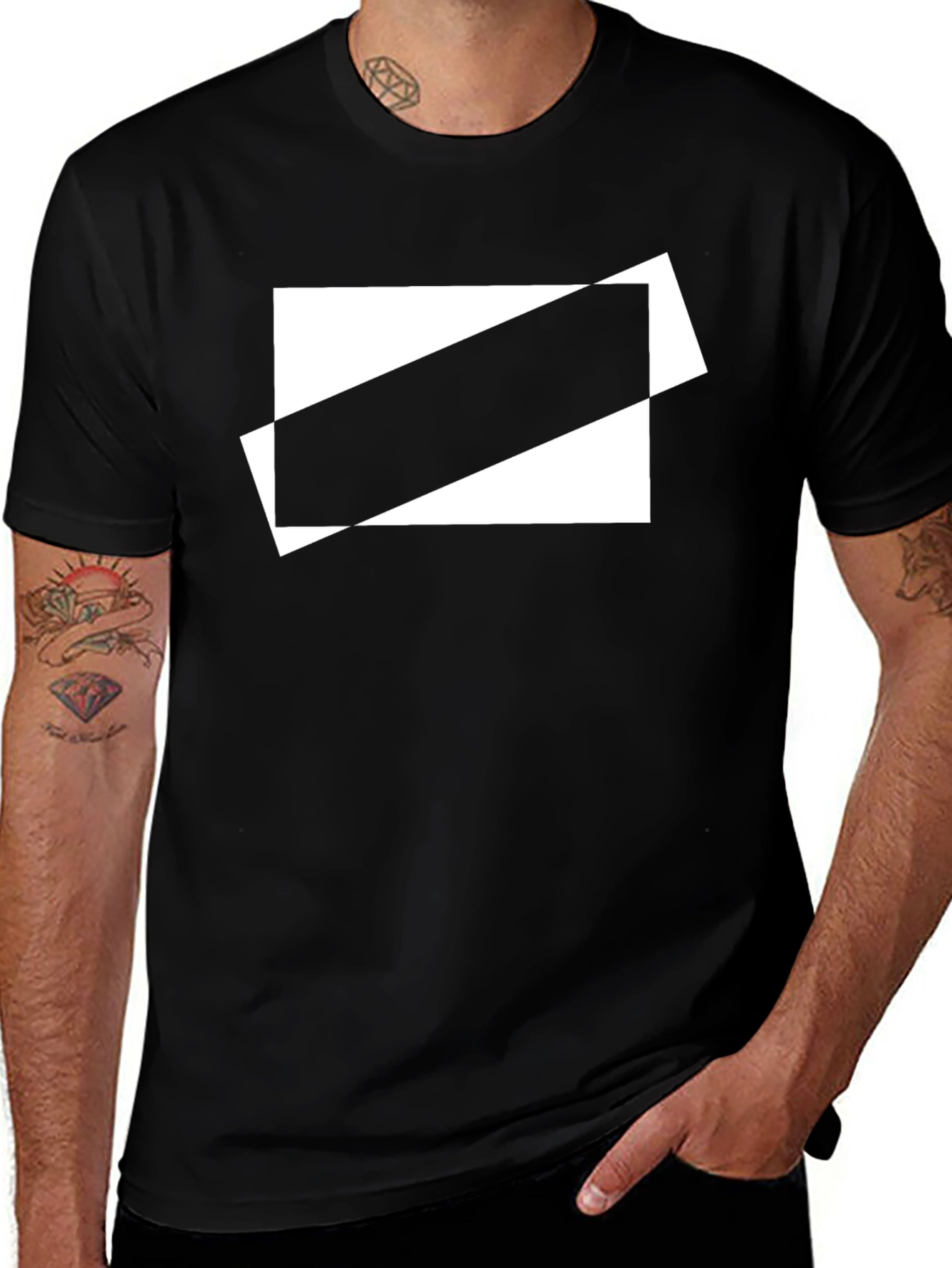 Variant 26 of Geometric Graphic Tee - Modern Black T-Shirt