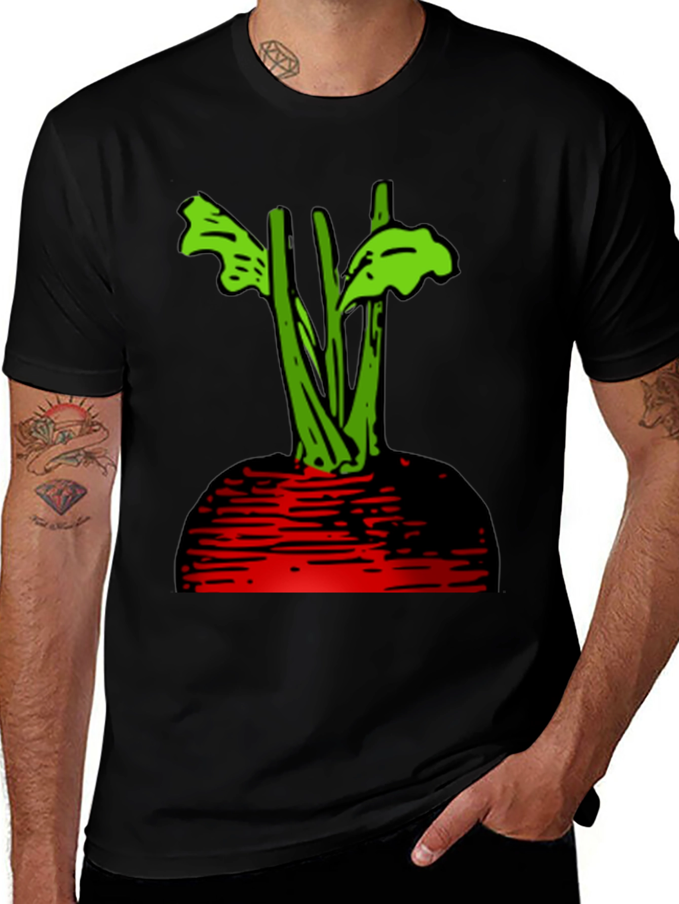 Variant 26 of Beetroot Graphic T-Shirt - Black Casual Tee