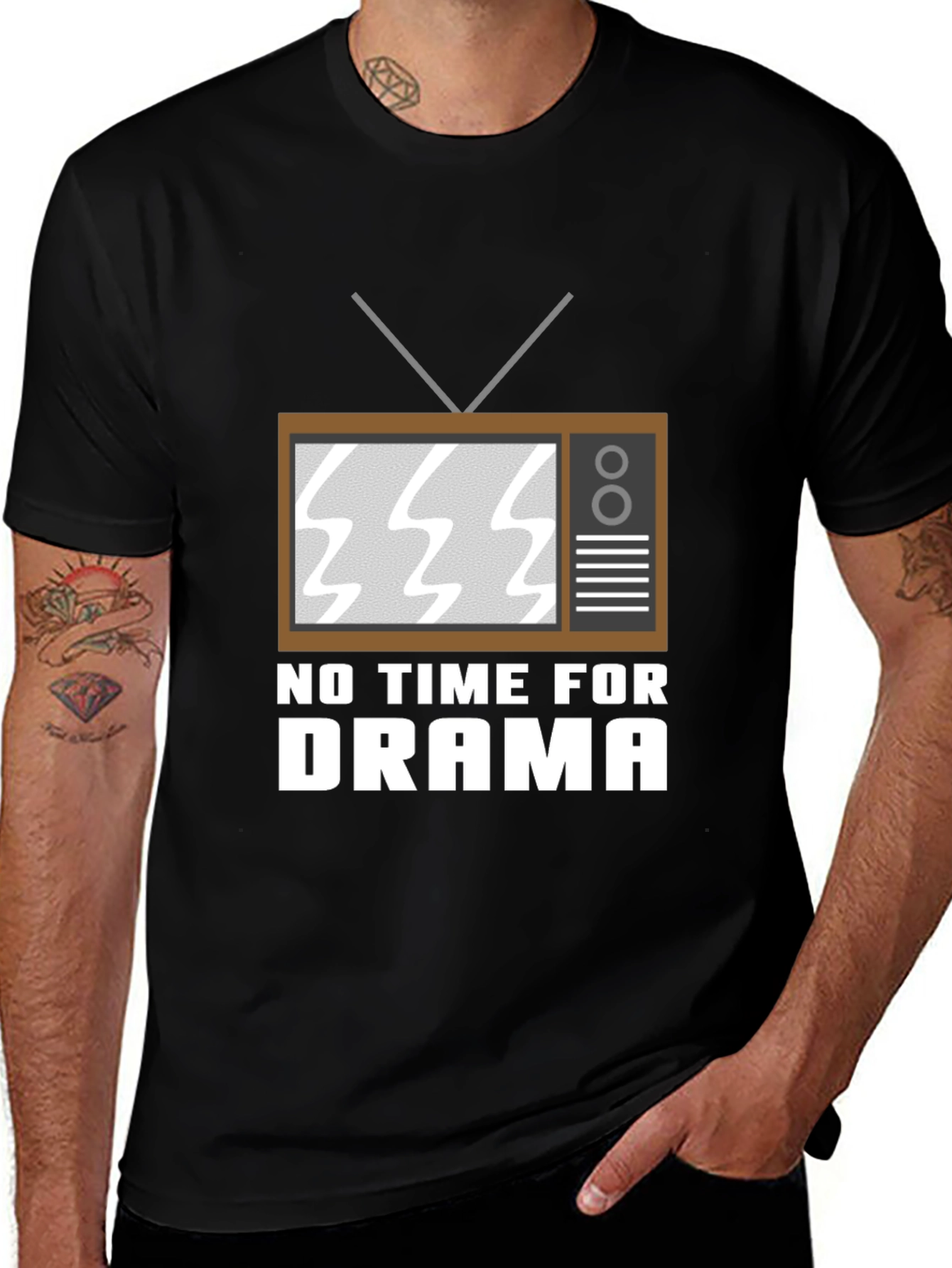 Variant 24 of No Time For Drama Graphic Tee - Retro TV Design