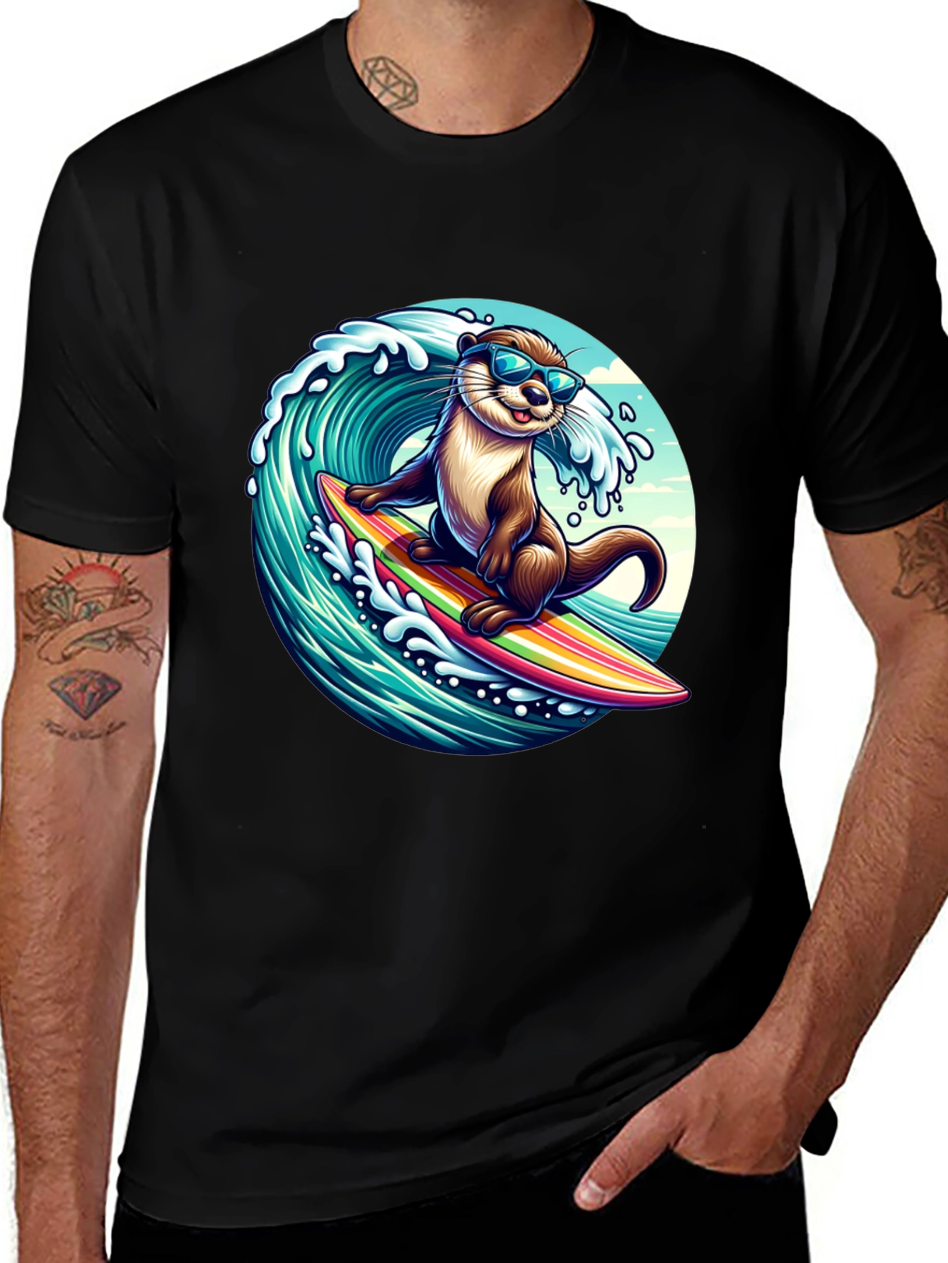 Variant 28 of Surfing Otter Graphic Tee