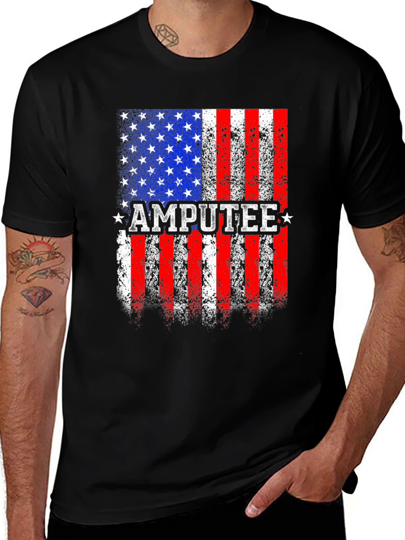 Variant 10 of Amputee American Flag T-Shirt - Patriotic Pride Tee