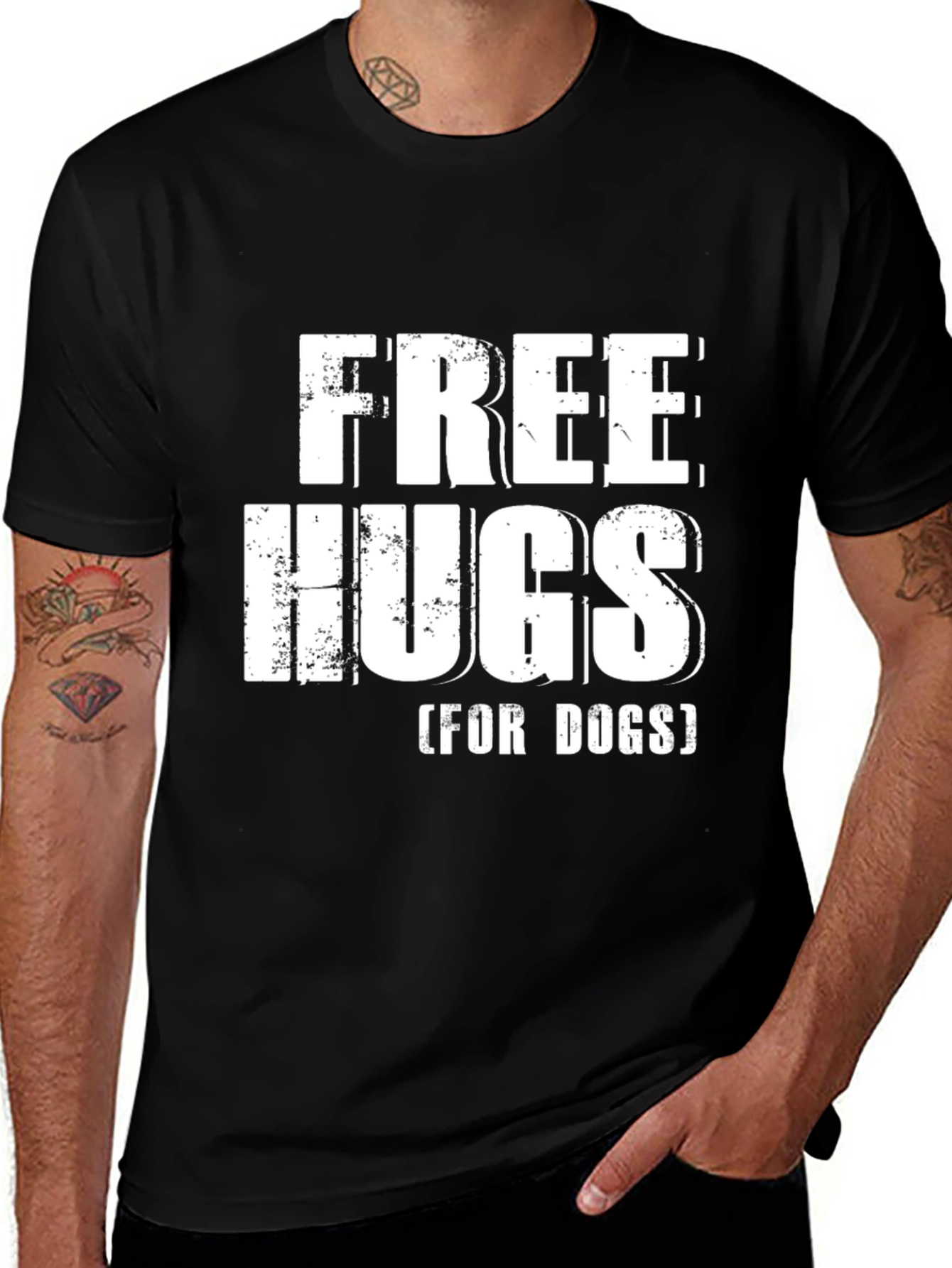Variant 17 of Free Hugs (For Dogs) Black T-Shirt