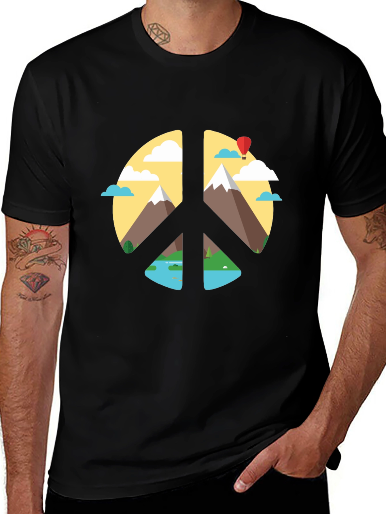 Variant 7 of Peace Sign Nature Graphic T-Shirt