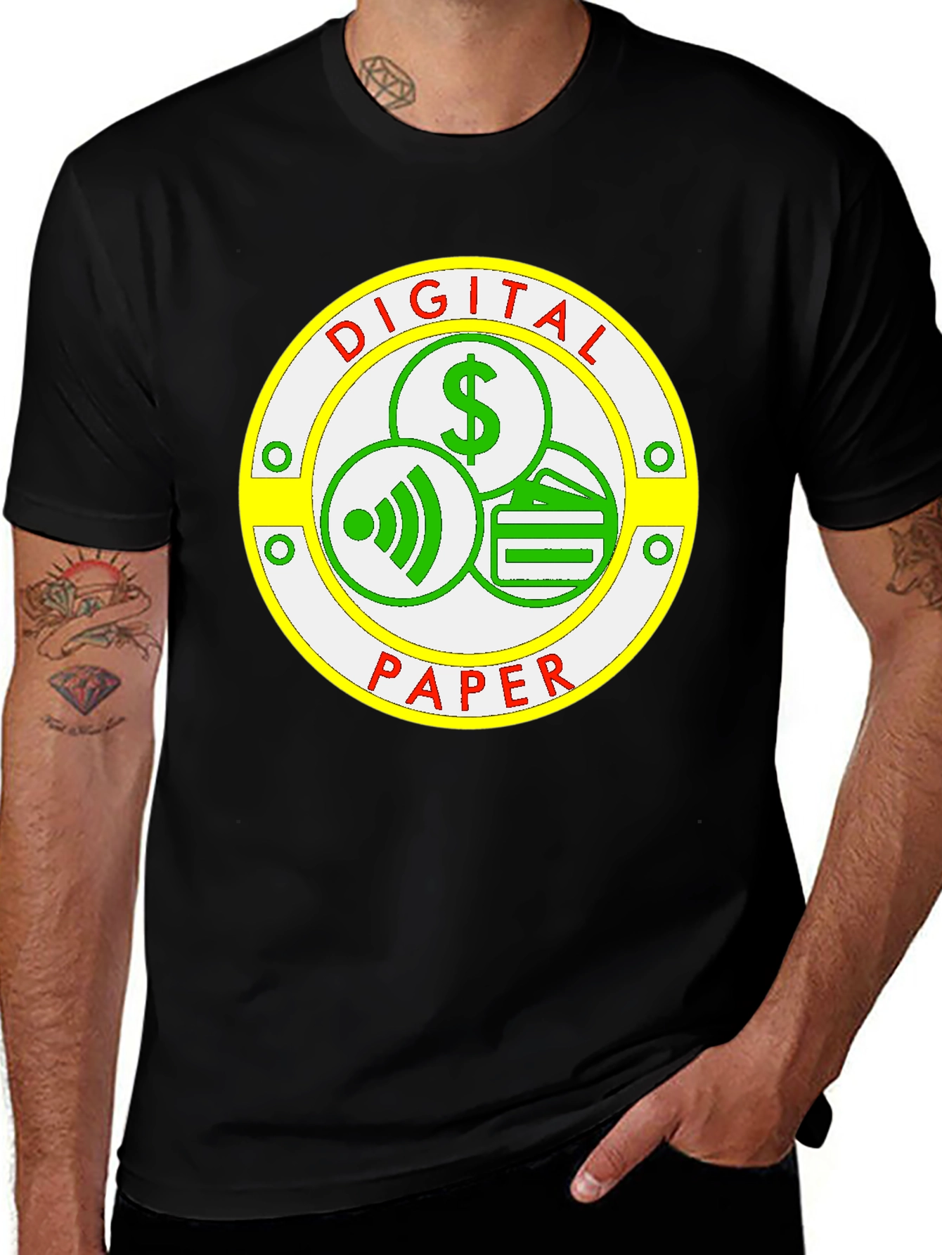 Variant 23 of Digital Paper T-Shirt - Modern Finance Design