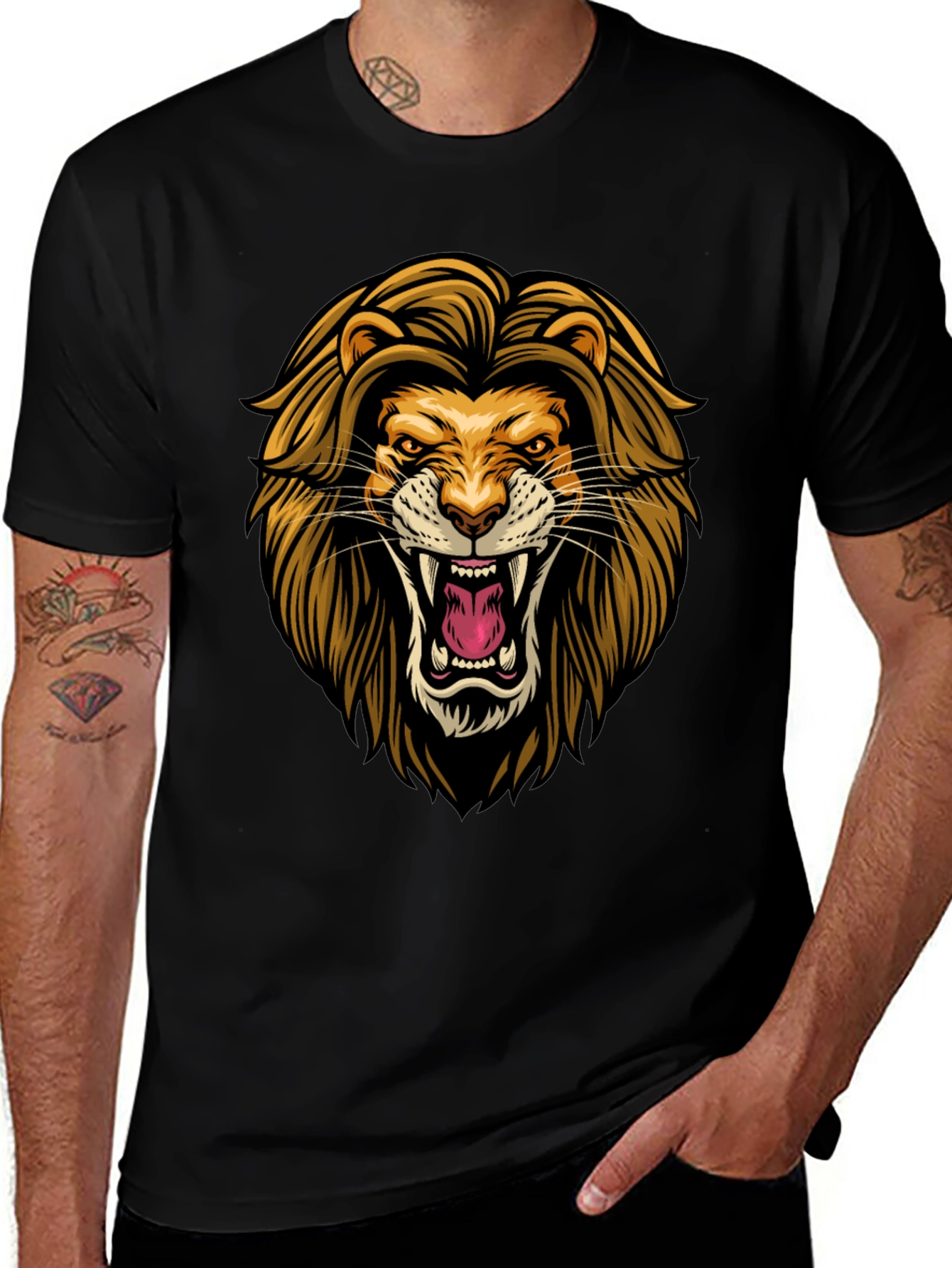 Variant 17 of Roaring Lion Graphic Black T-Shirt