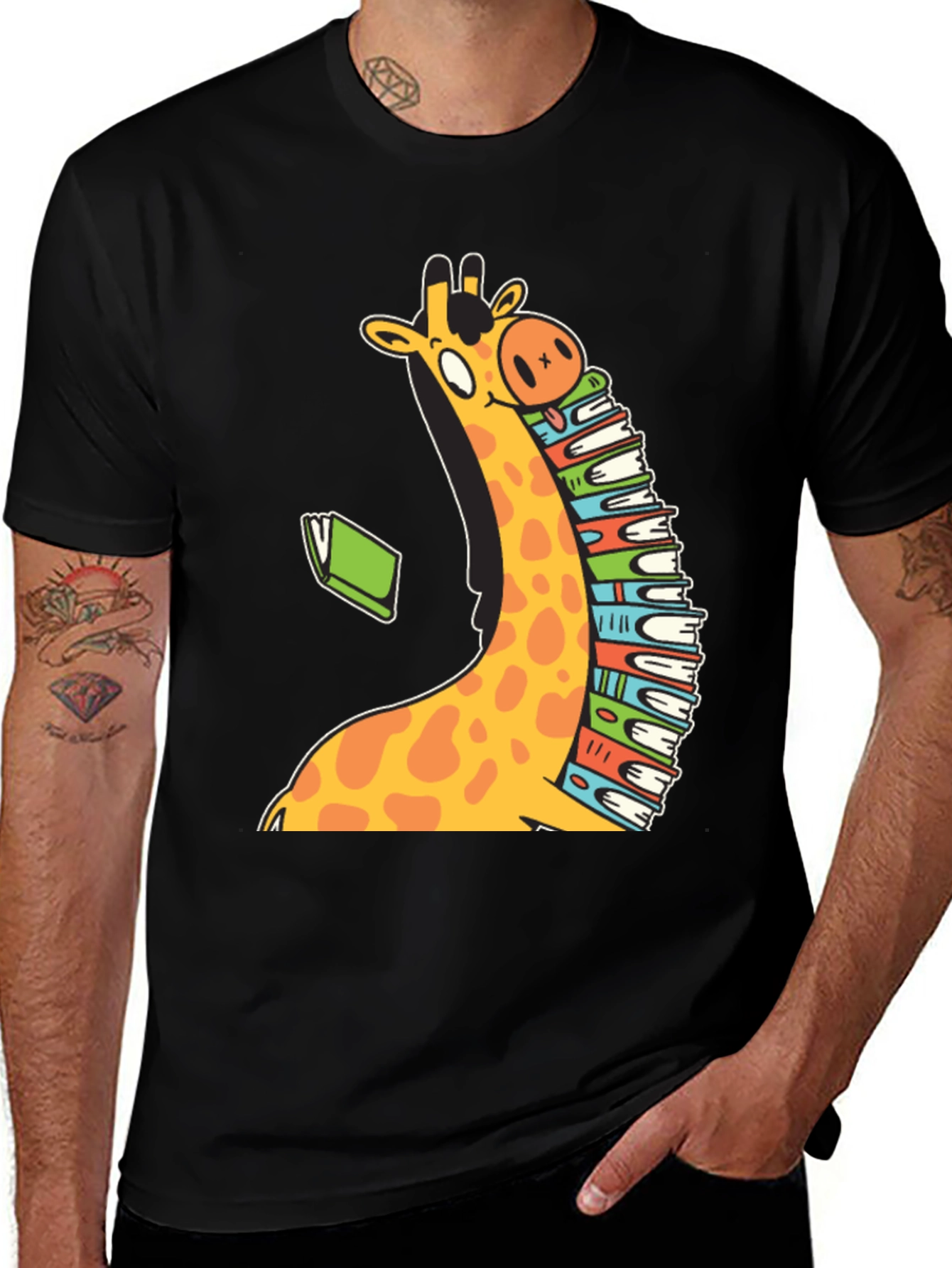 Variant 14 of Bookworm Giraffe T-Shirt - Read in Style!