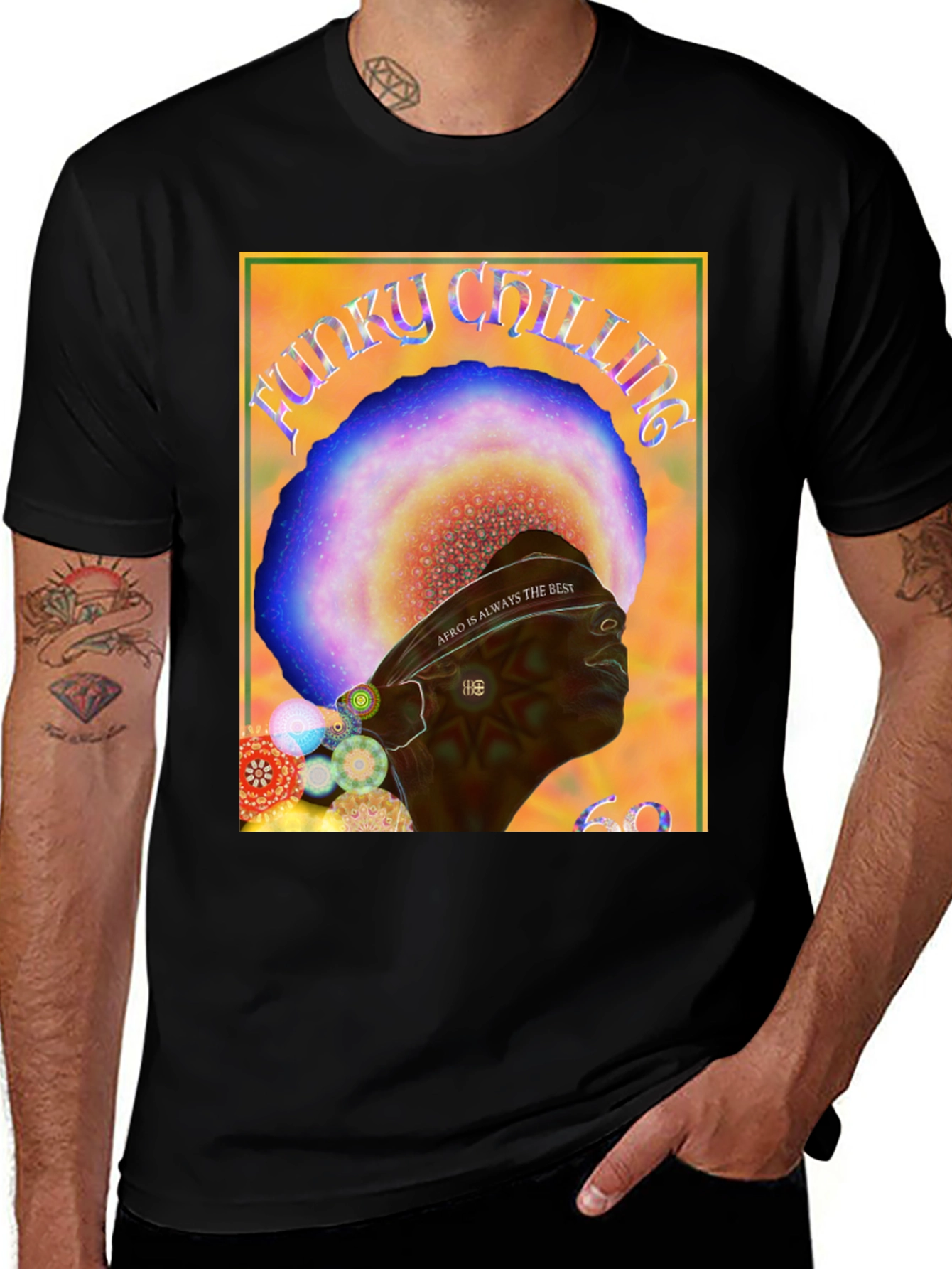 Variant 30 of Funky Chilling Afro T-Shirt