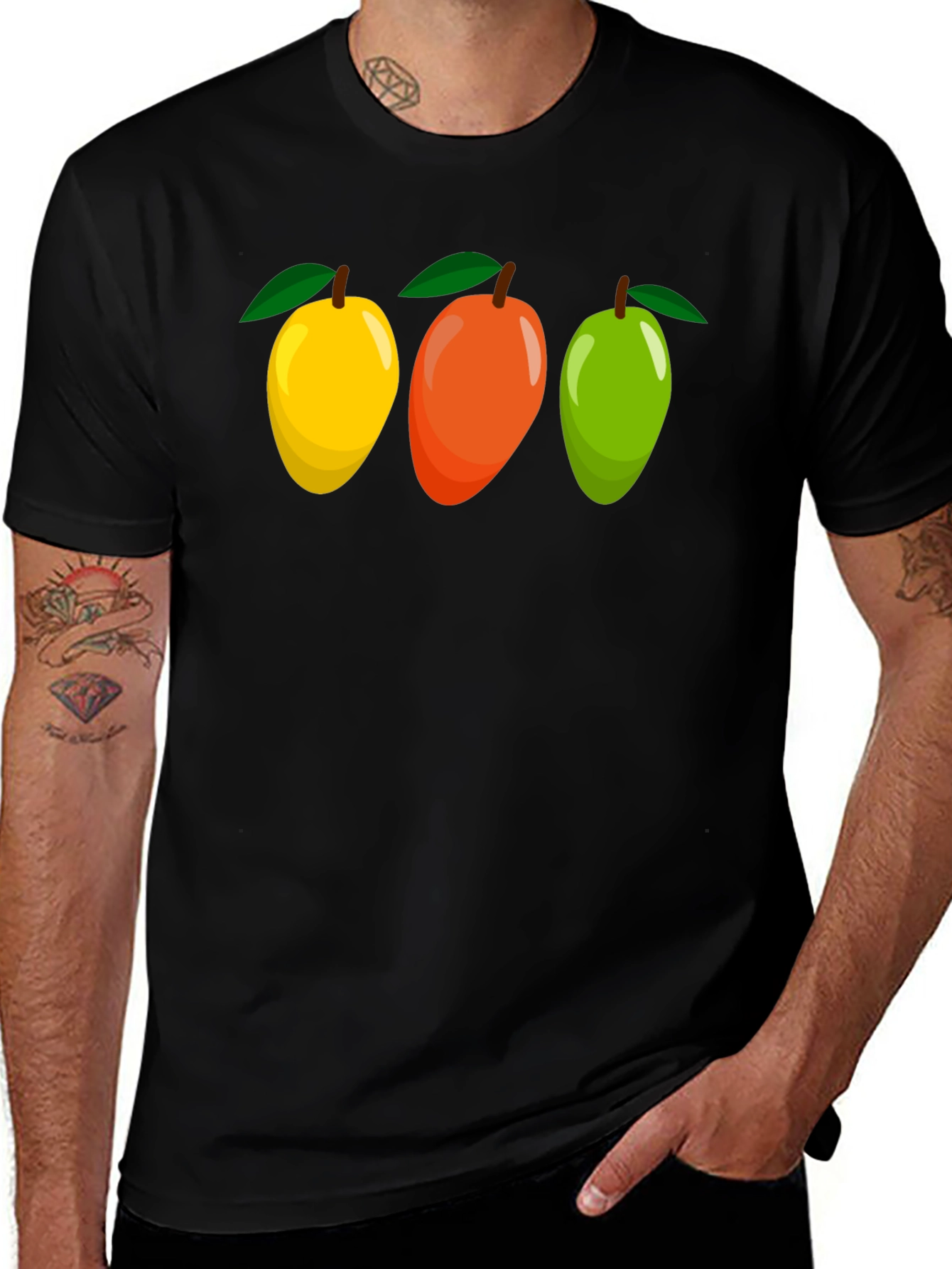 Mango Trio Graphic Tee - Fruit Lover's T-Shirt