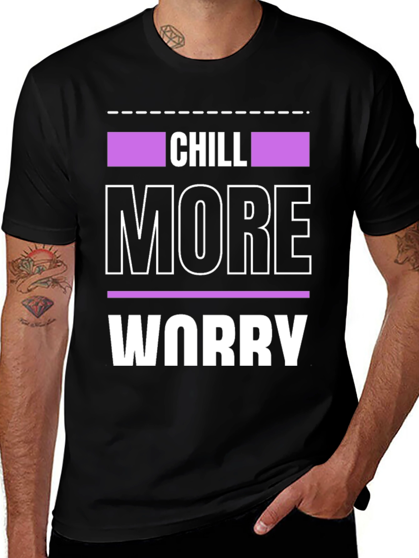 Variant 23 of Chill More Worry Less Graphic Tee