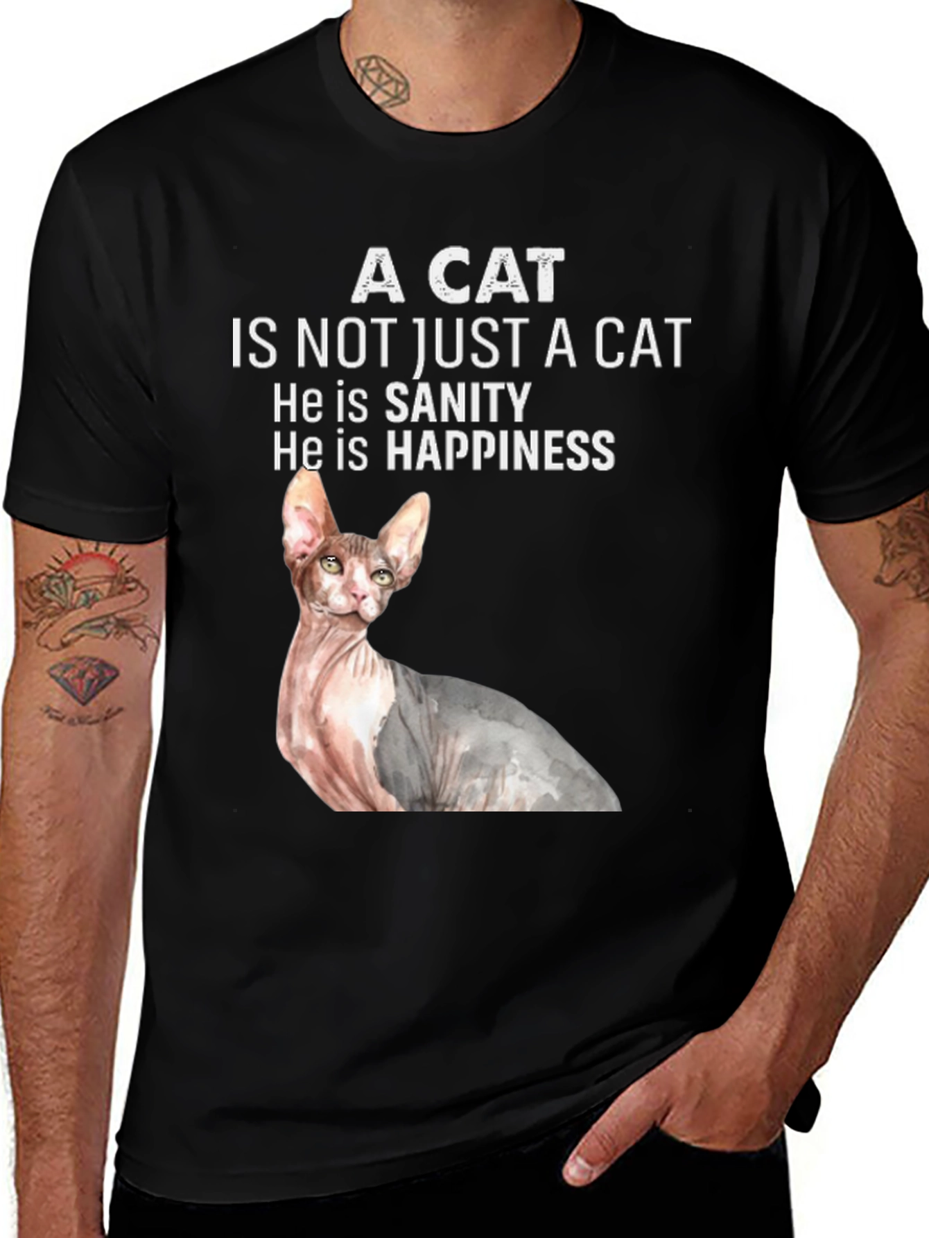 Variant 18 of Cat Lover T-Shirt - Sanity & Happiness Graphic Tee