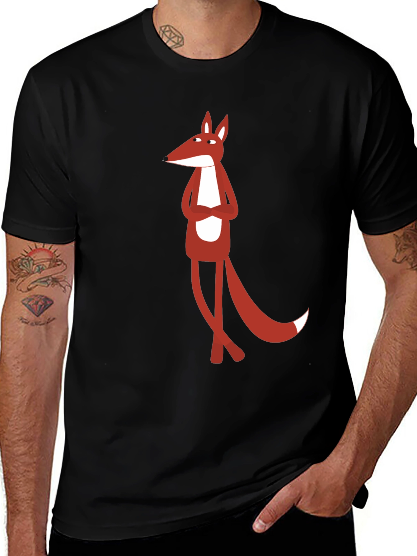 Variant 29 of Cool Fox Graphic Tee - Black Cotton T-Shirt