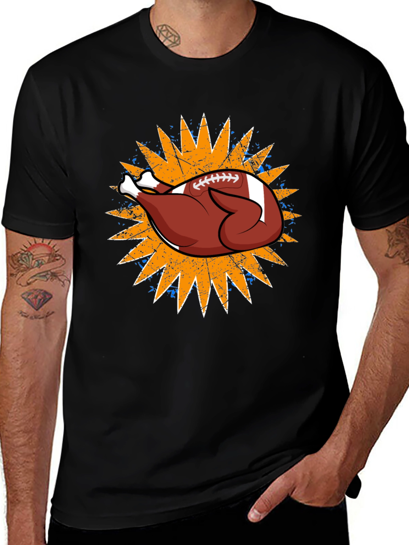 Thanksgiving Football Turkey Graphic Tee