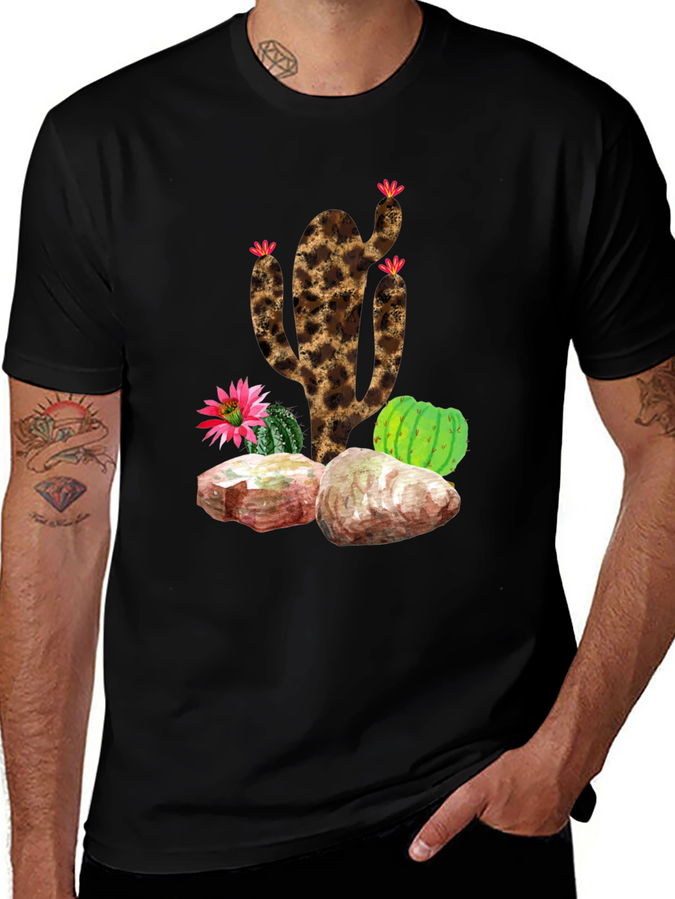 Variant 24 of Leopard Print Cactus T-Shirt