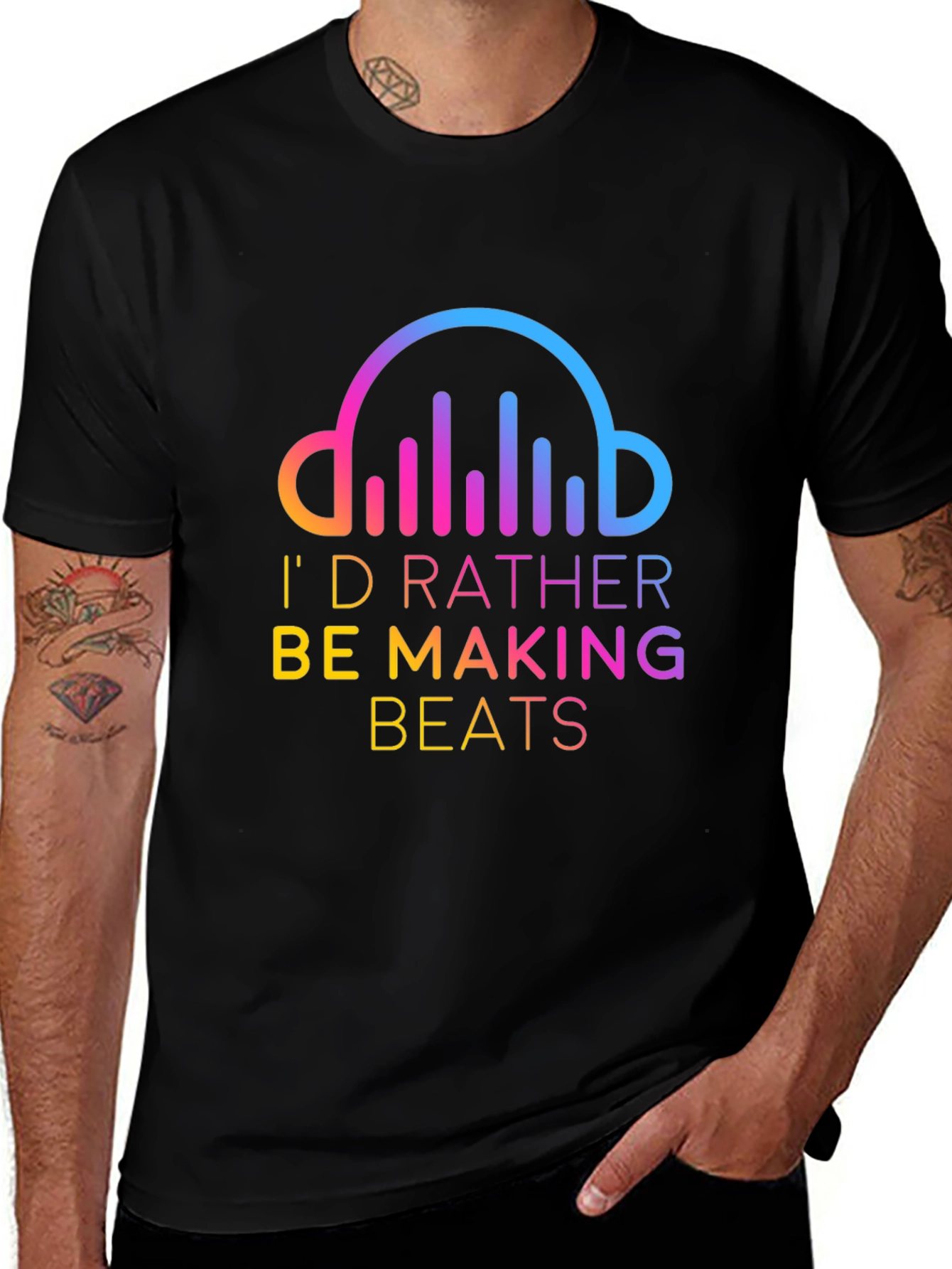 I'd Rather Be Making Beats Black T-Shirt