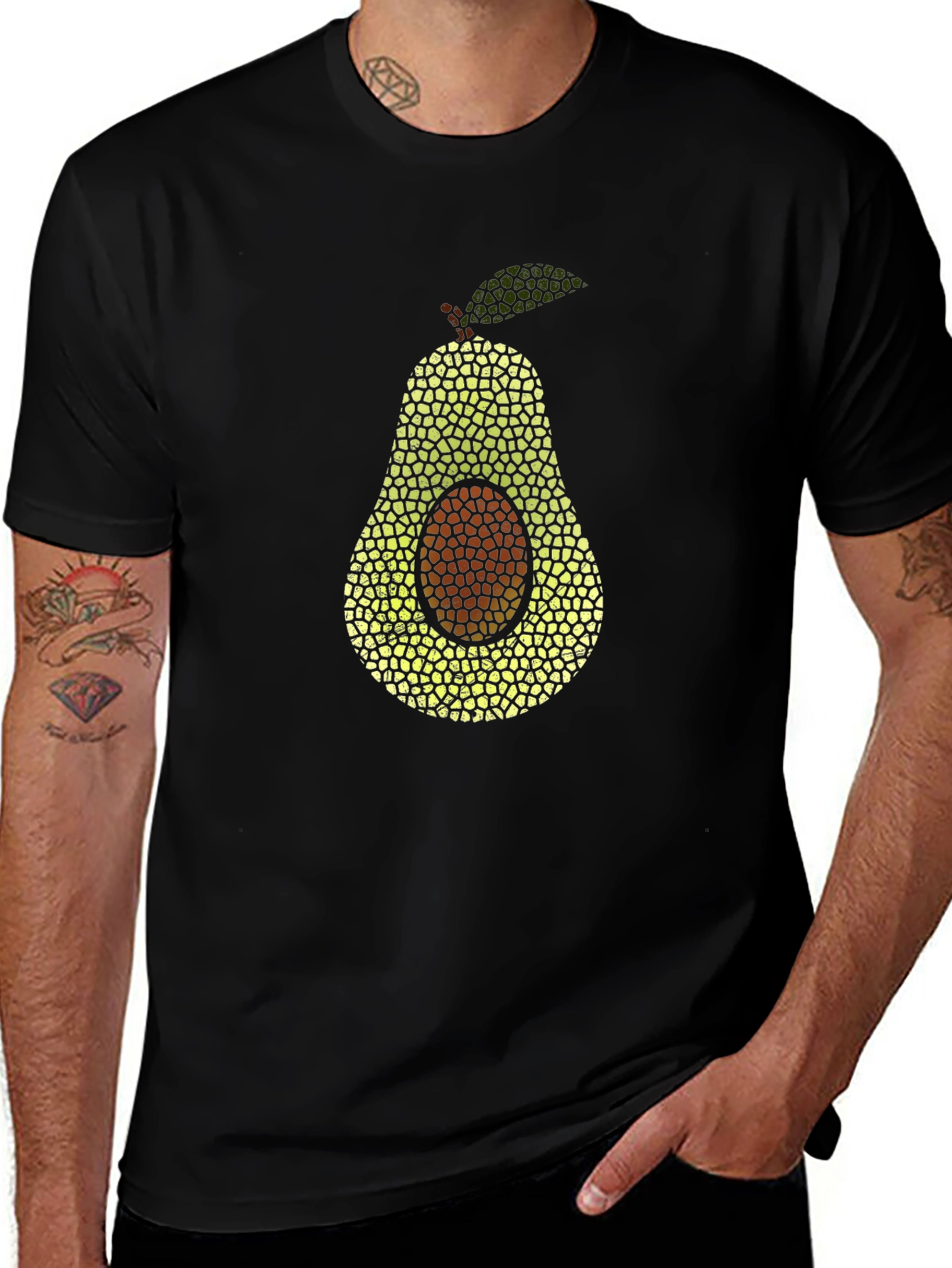 Variant 4 of Avocado Mosaic T-Shirt - Unique Graphic Tee