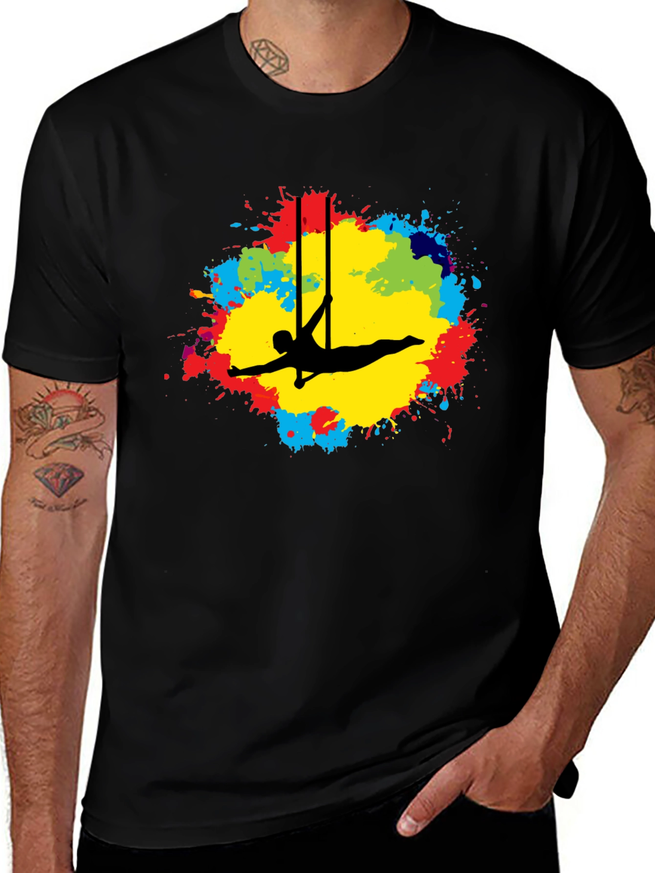 Variant 19 of Aerialist Colorful Splash Black T-Shirt