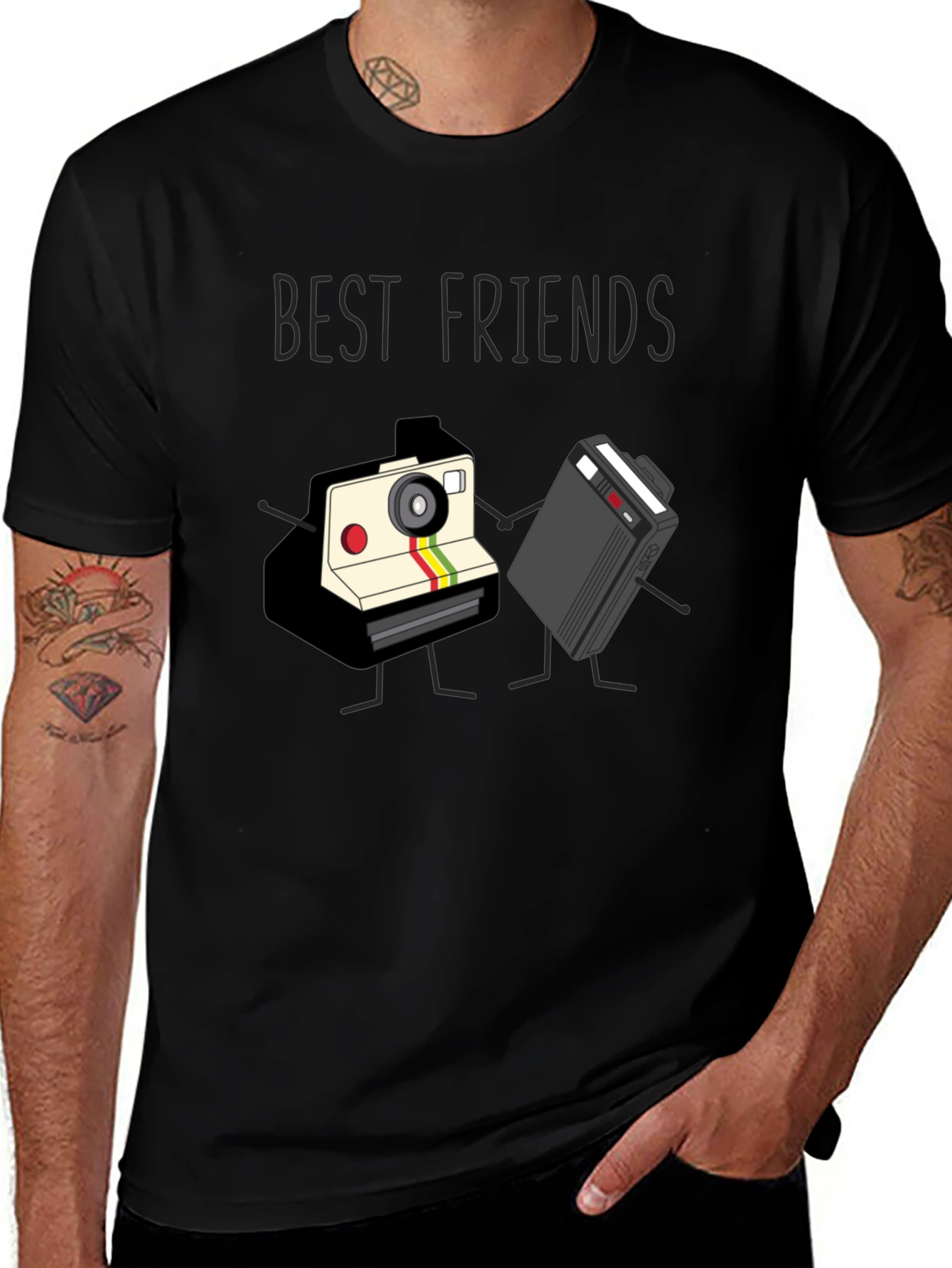 Variant 13 of Best Friends Camera and Cassette Tape T-Shirt
