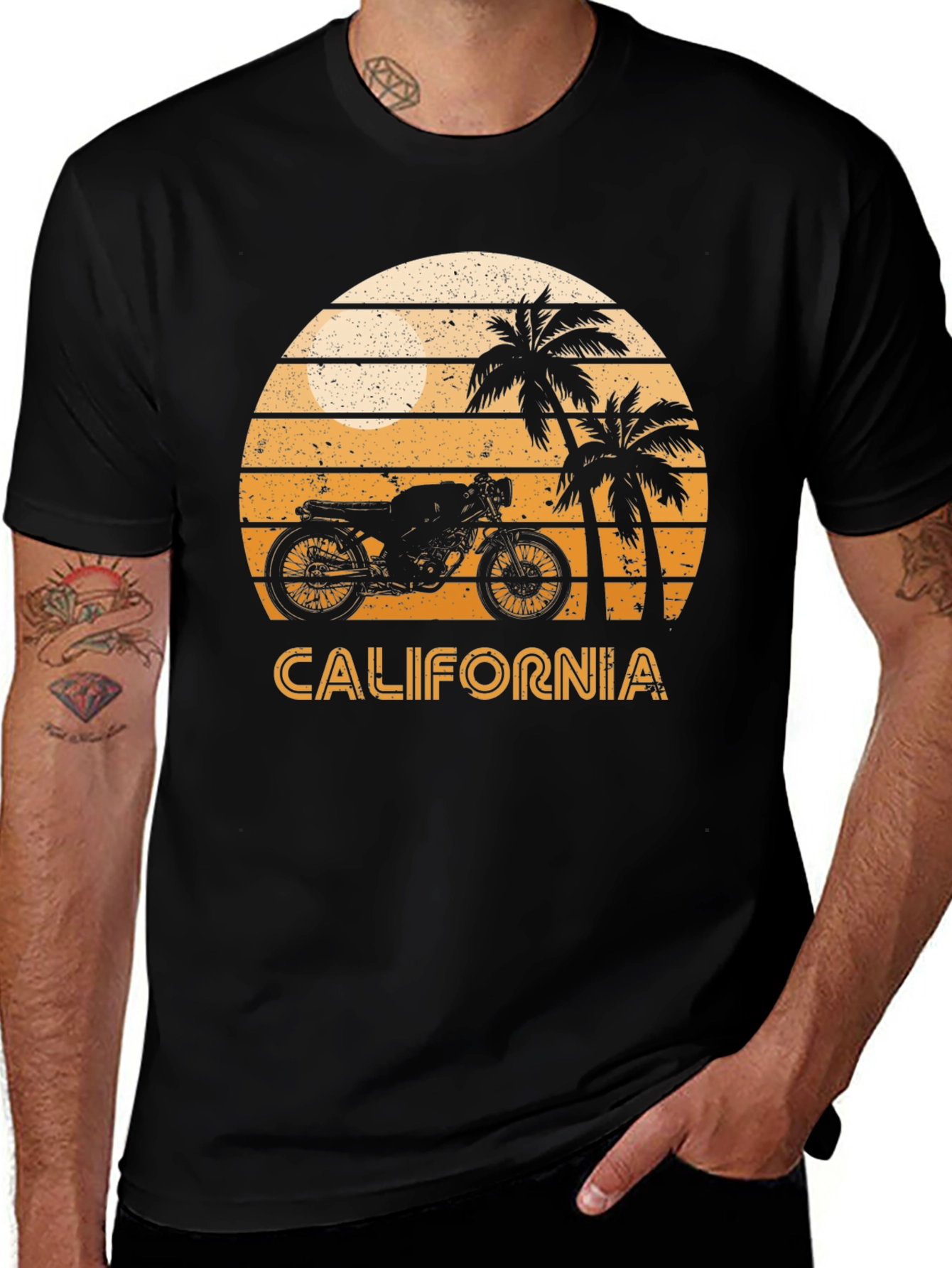 Variant 7 of California Motorcycle Sunset Graphic Tee