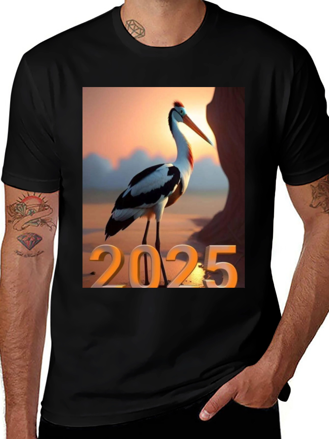 Variant 18 of Stylish 2025 Heron Graphic Tee