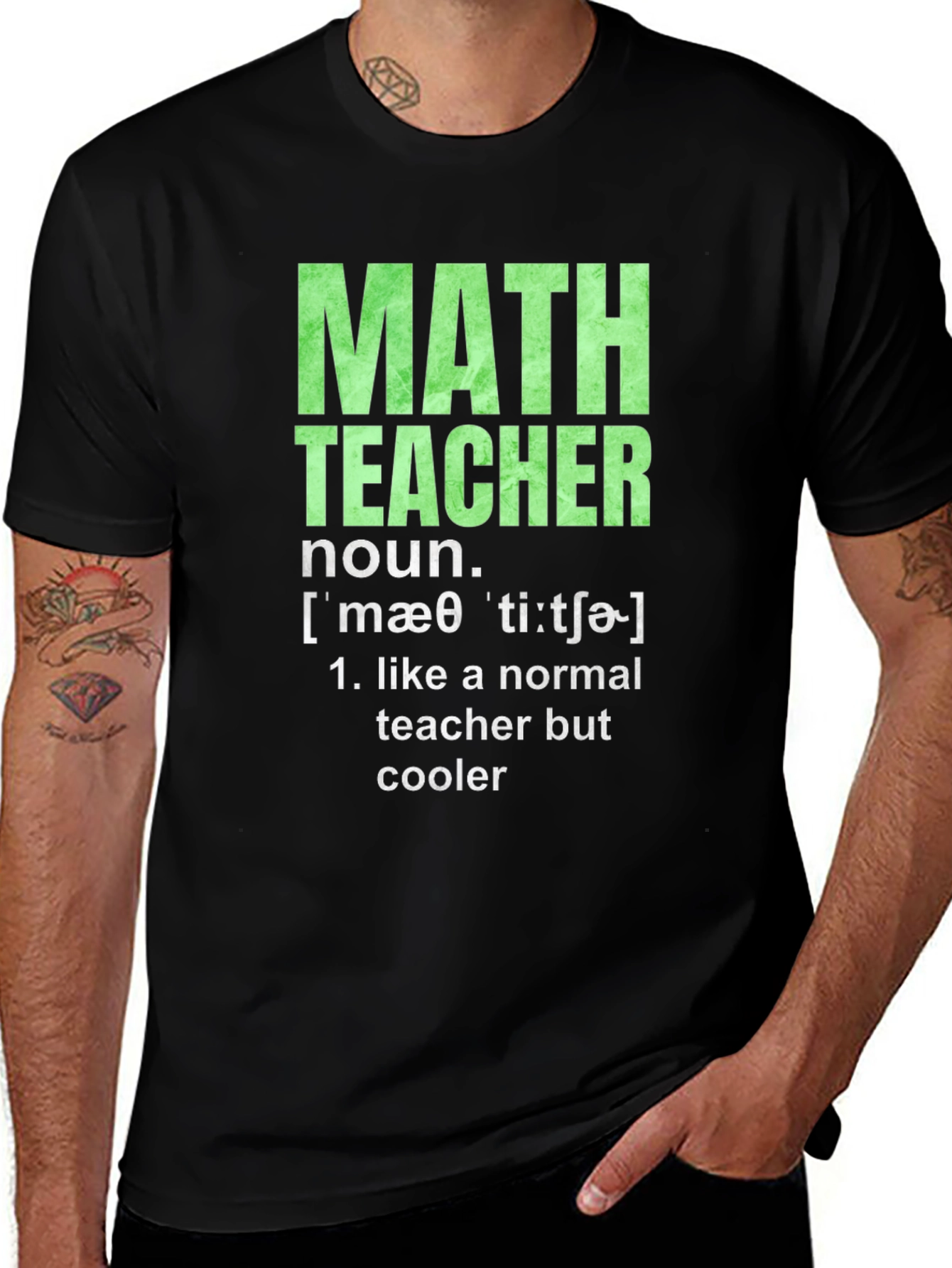 Variant 6 of Math Teacher Definition Black T-Shirt