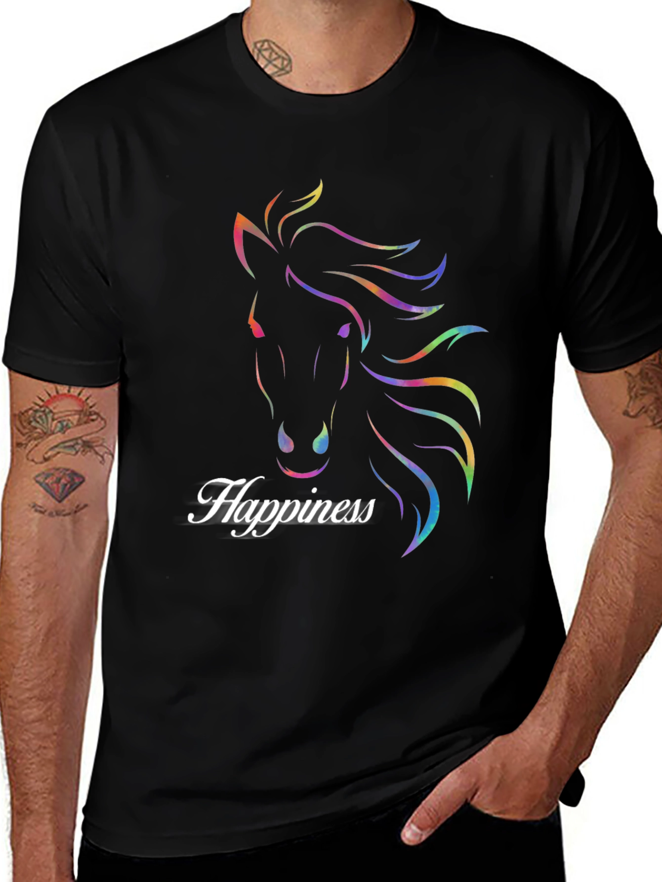 Variant 24 of Rainbow Horse Happiness Graphic T-Shirt