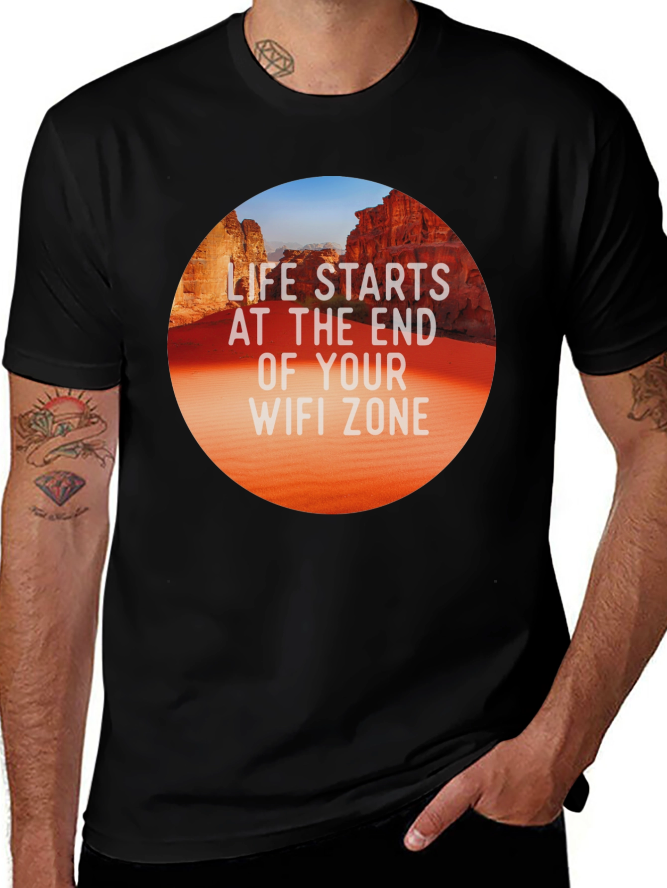 Variant 22 of Life Starts at the End of Your Wifi Zone T-Shirt
