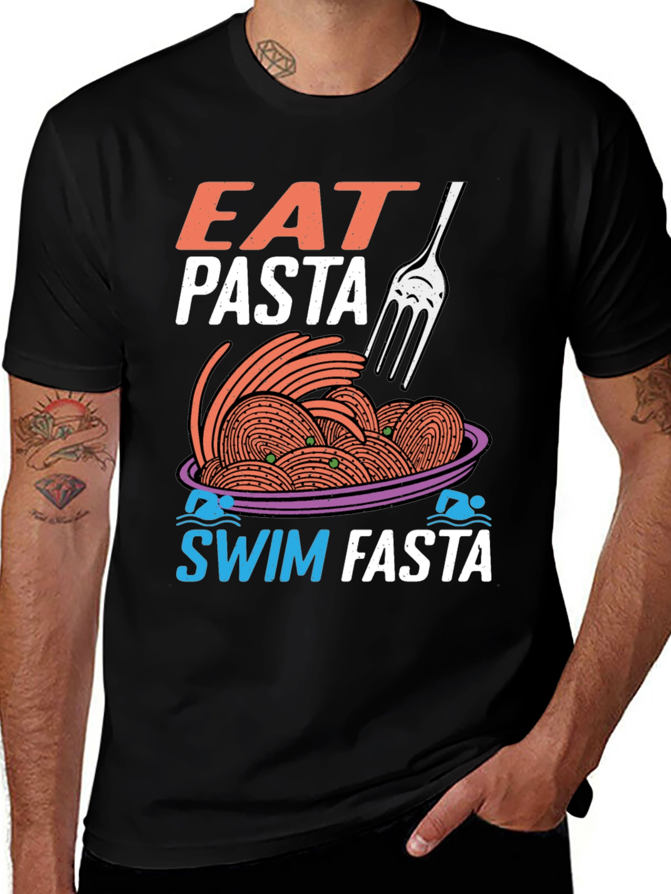 Variant 20 of Eat Pasta Swim Fasta T-Shirt