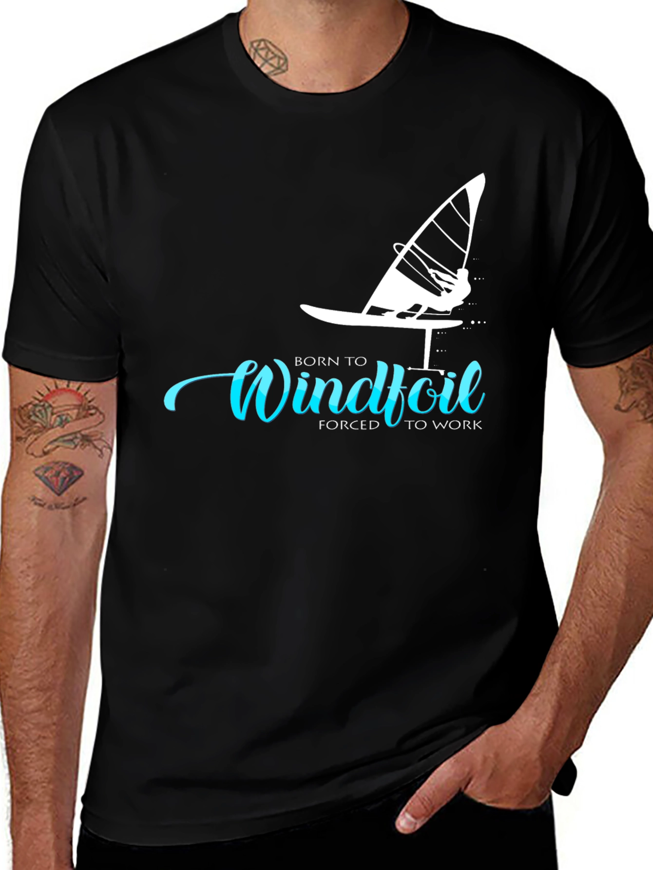 Variant 5 of Born to Windfoil Black T-Shirt