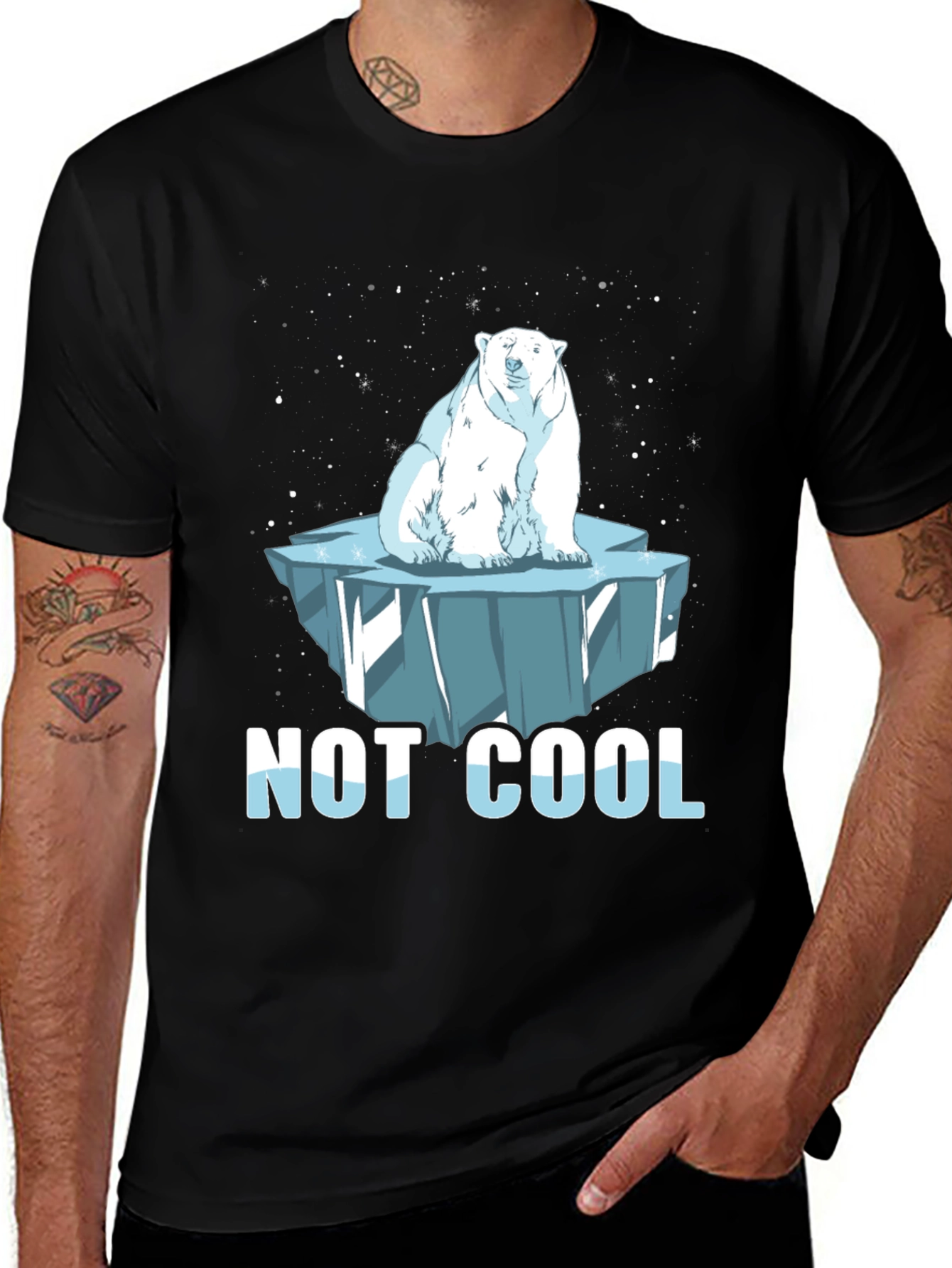 Variant 4 of Polar Bear 'Not Cool' Graphic Tee - Climate Awareness