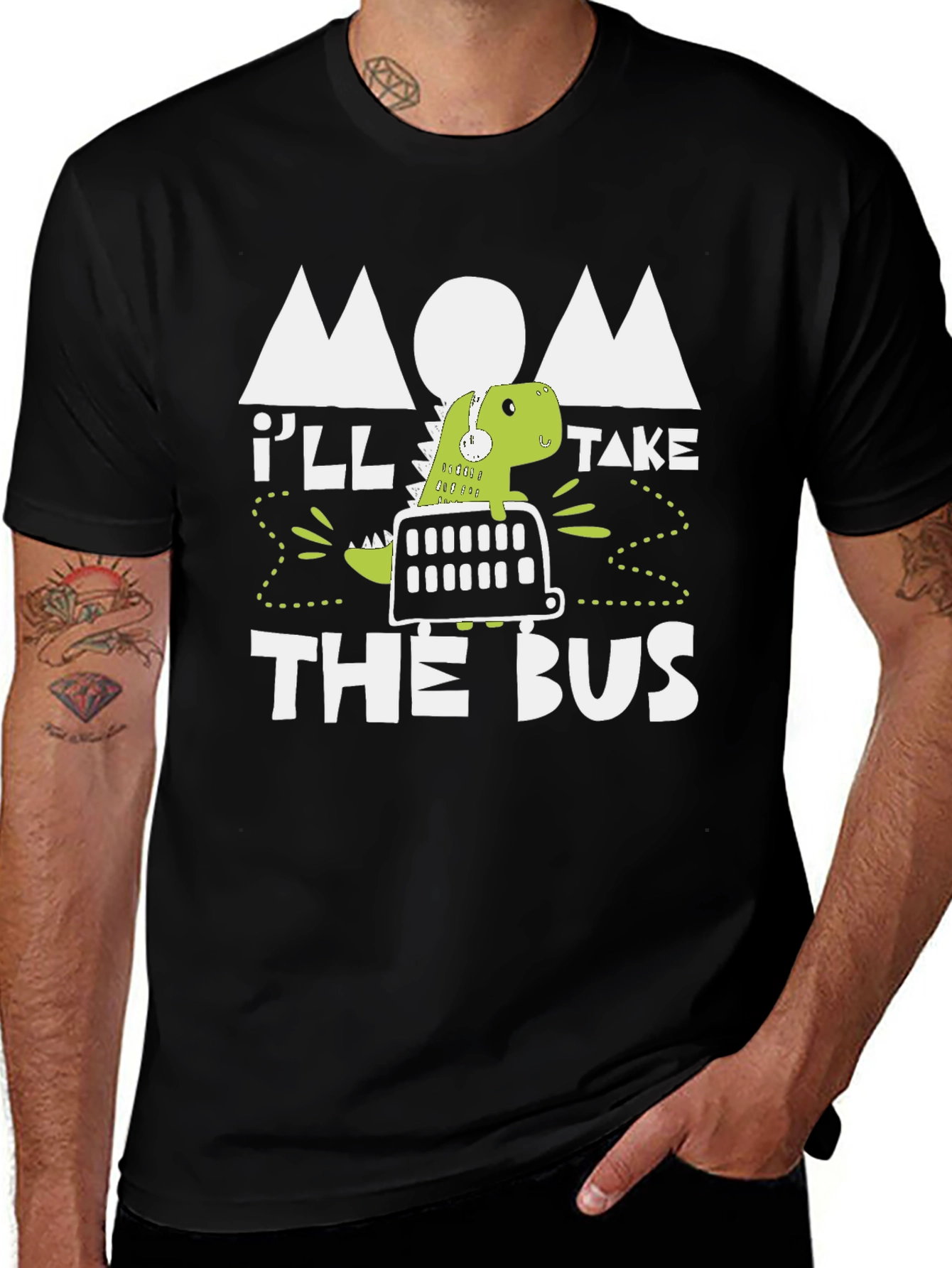 Mom I'll Take the Bus Dino T-Shirt