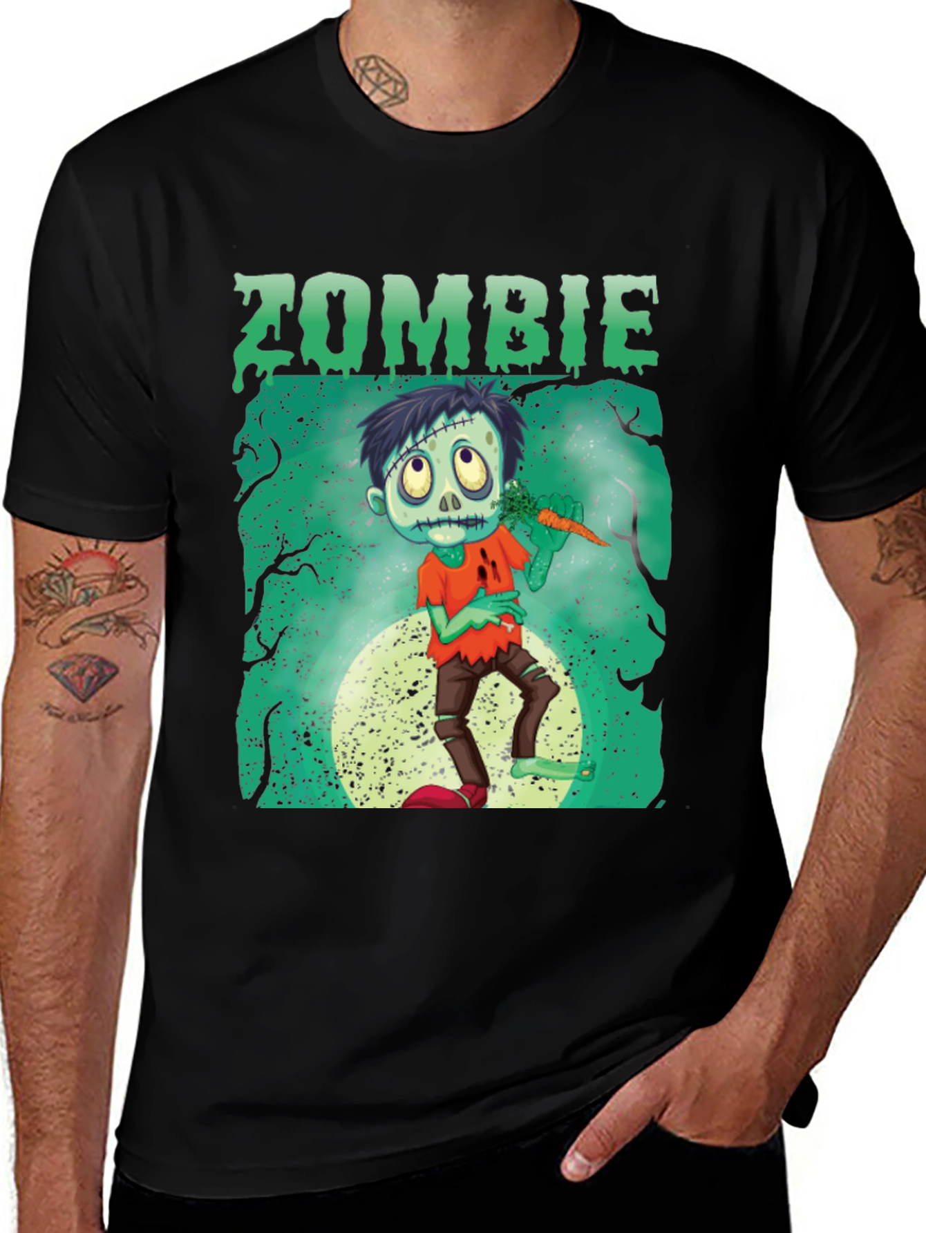 Variant 24 of Zombie Carrot Halloween Graphic Tee
