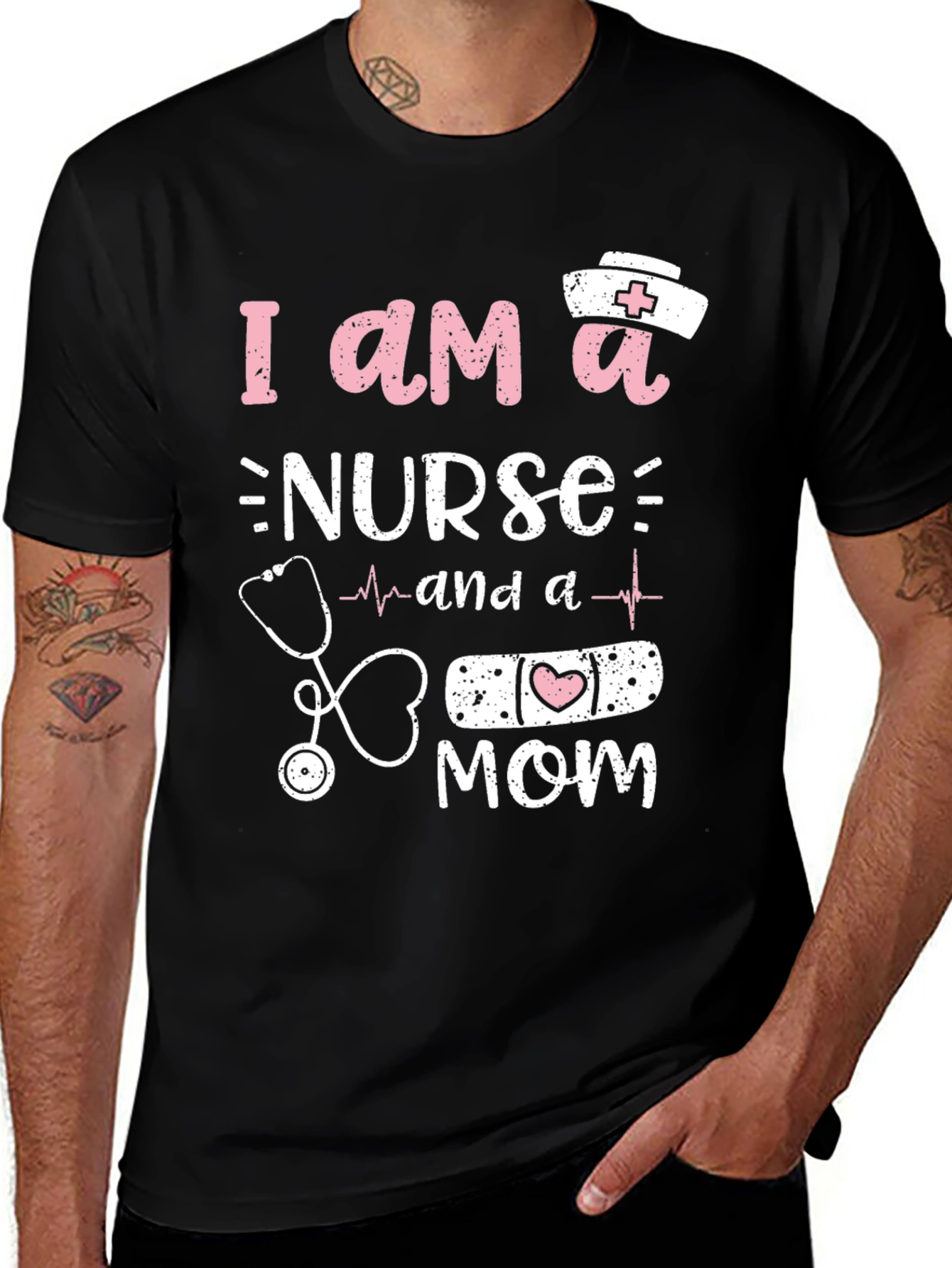Variant 14 of Nurse and Mom T-Shirt - Cute Graphic Tee