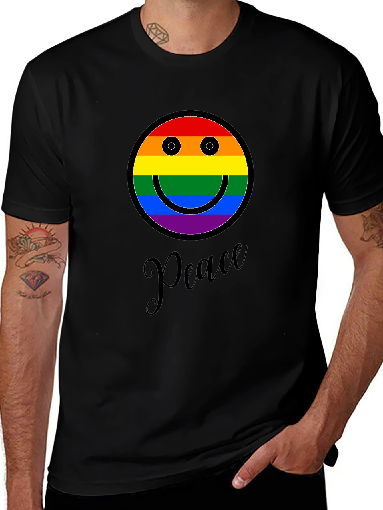 Variant 6 of Peace Rainbow Smiley Face T-Shirt