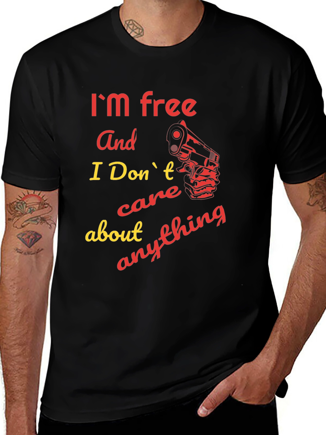 Variant 28 of I'm Free Gun Graphic Tee - Bold Statement Shirt