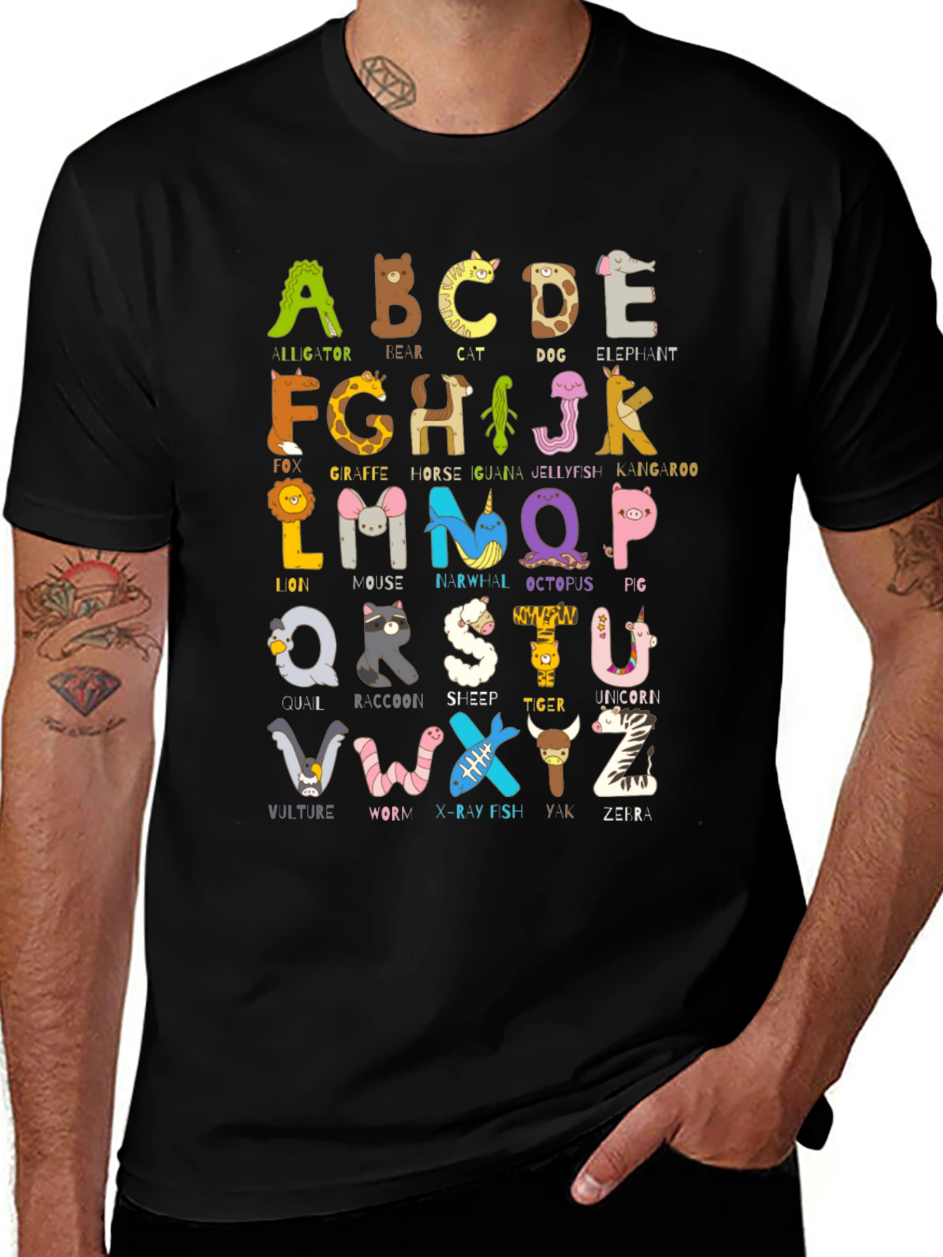 Variant 14 of Animal Alphabet T-Shirt for Kids