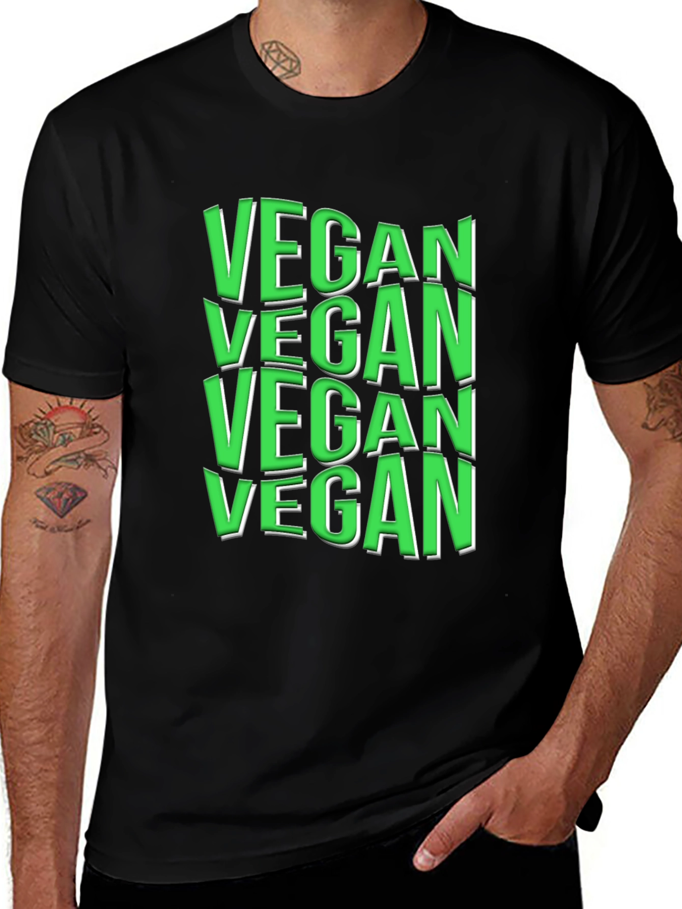 Variant 25 of Vegan T-Shirt - Bold Green Text