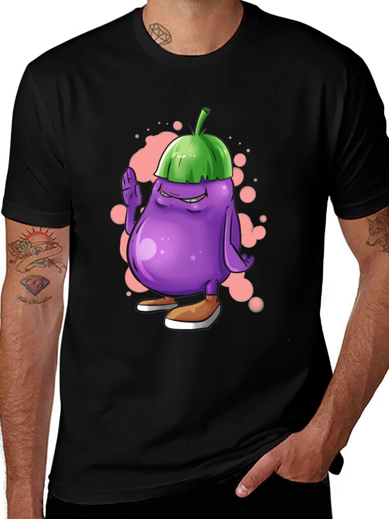 Variant 21 of Eggplant Cartoon Graphic Tee