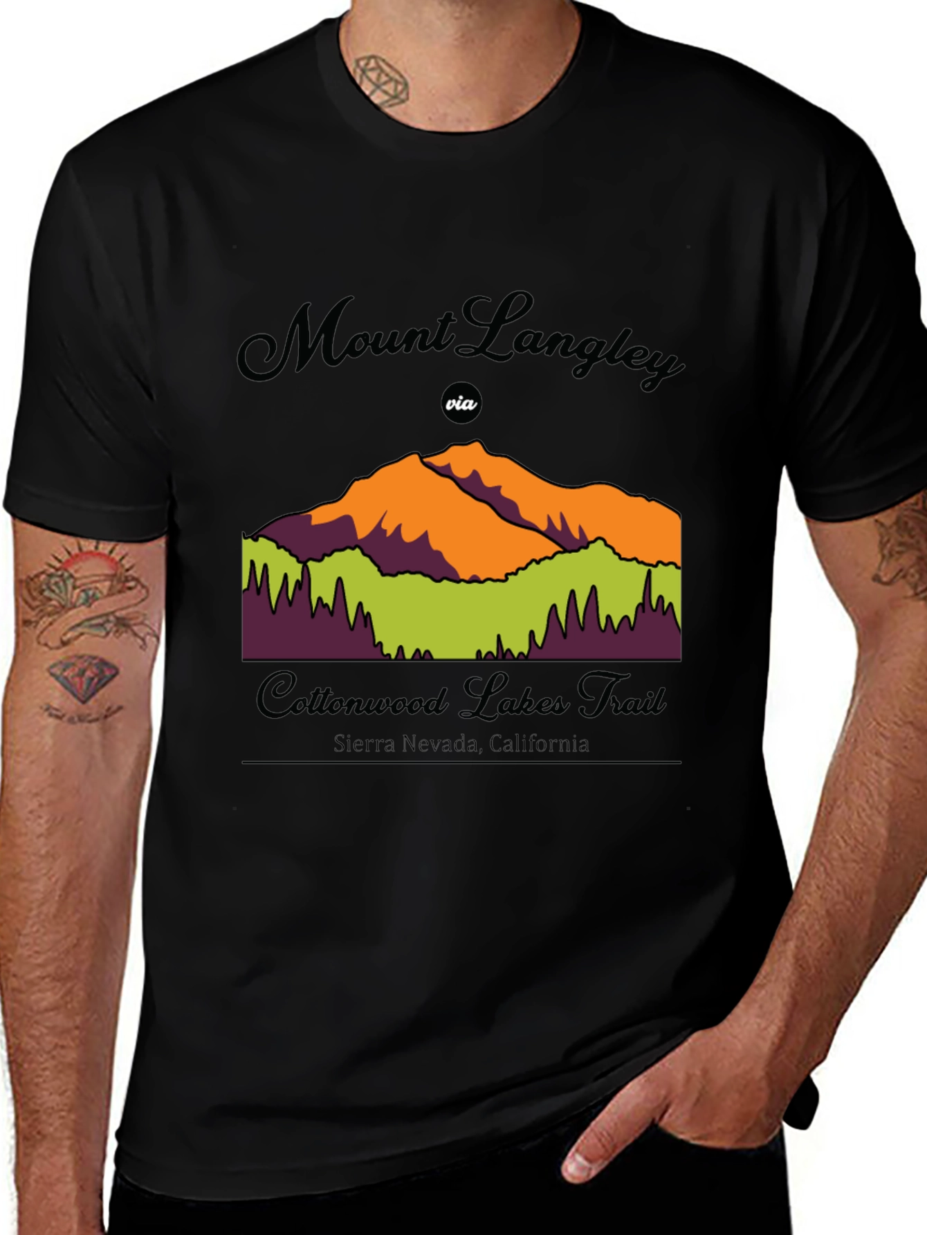 Variant 4 of Mount Langley Cottonwood Lakes Trail T-Shirt