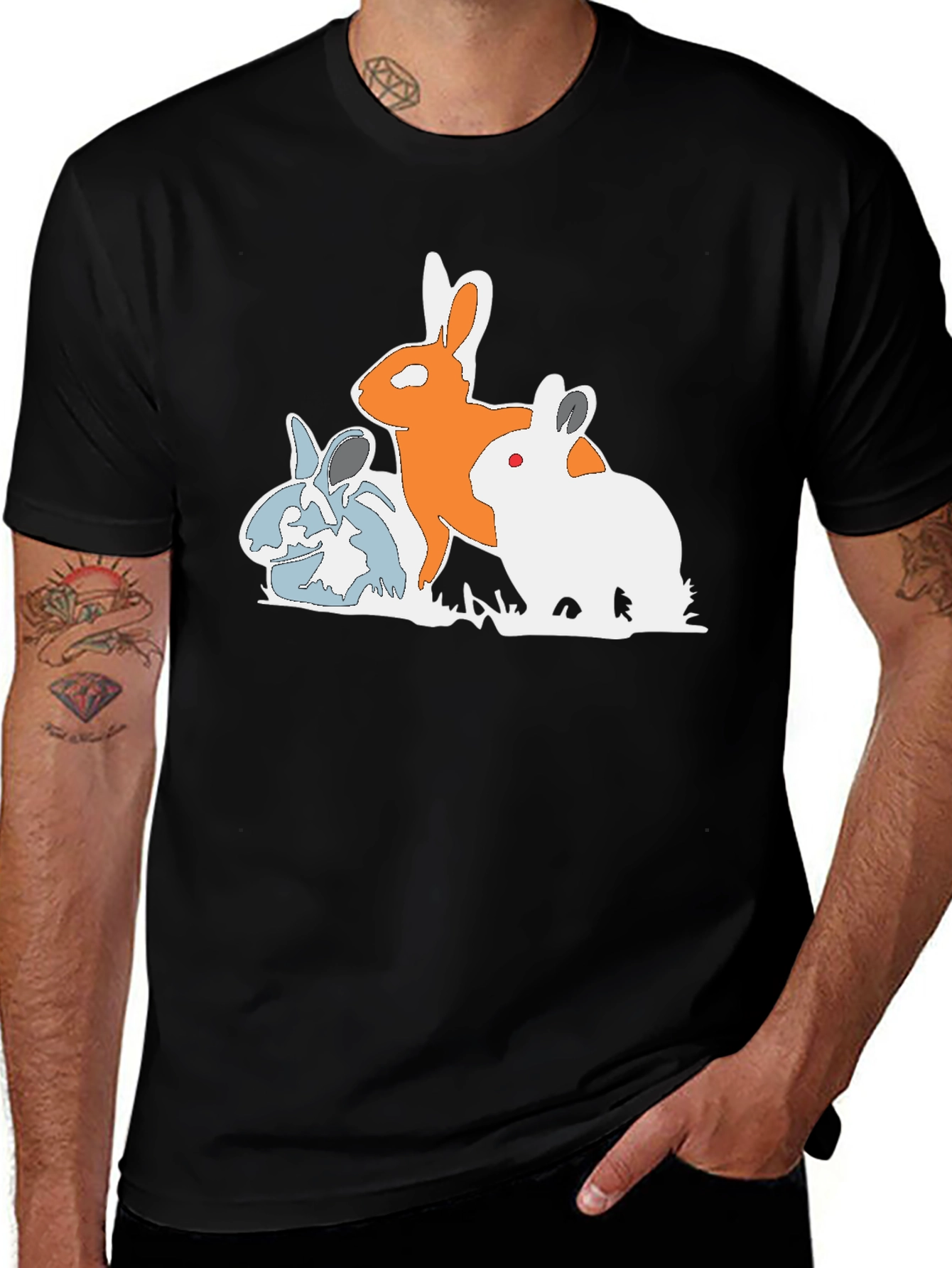 Variant 9 of Rabbit Graphic Tee - Fun Animal Print Shirt