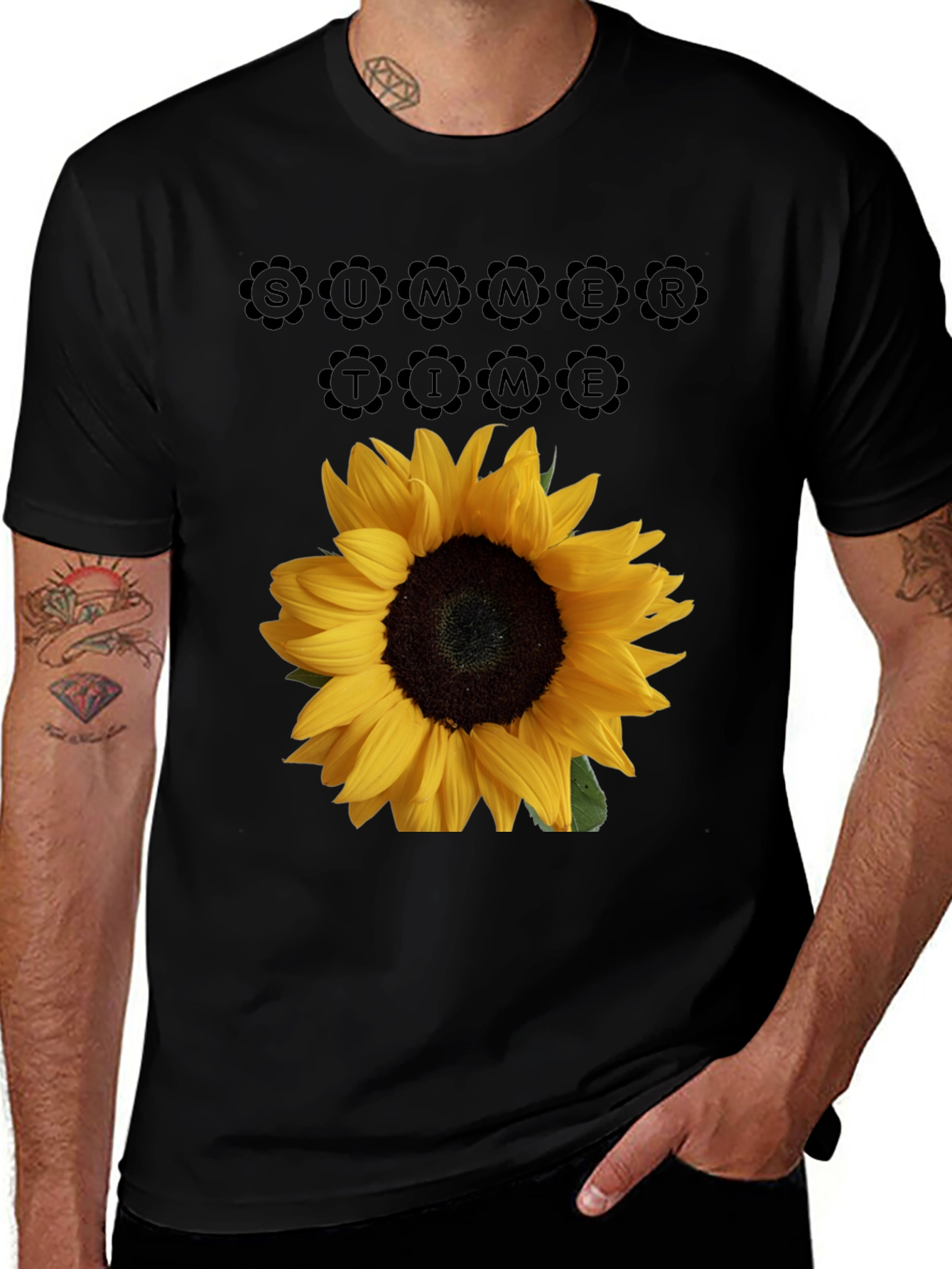 Variant 27 of Sunflower Summertime Black T-Shirt