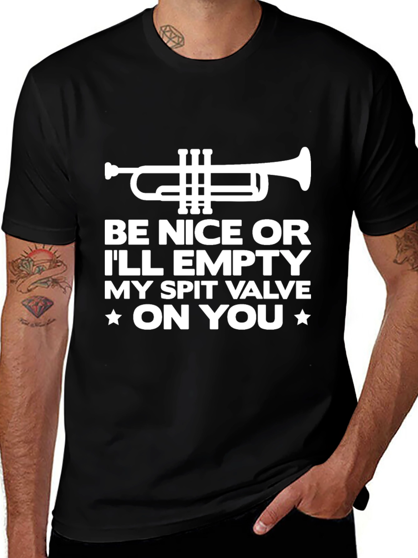 Variant 12 of Funny Trumpet T-Shirt - Spit Valve Warning