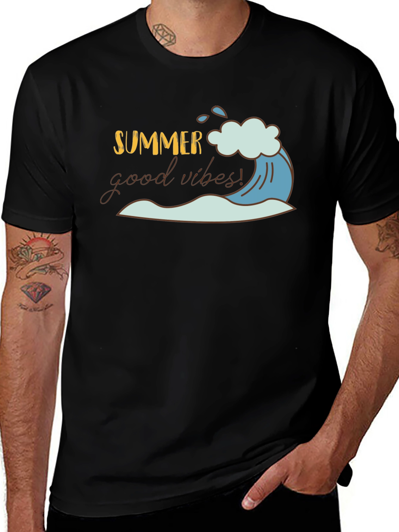 Variant 6 of Summer Good Vibes Black T-Shirt